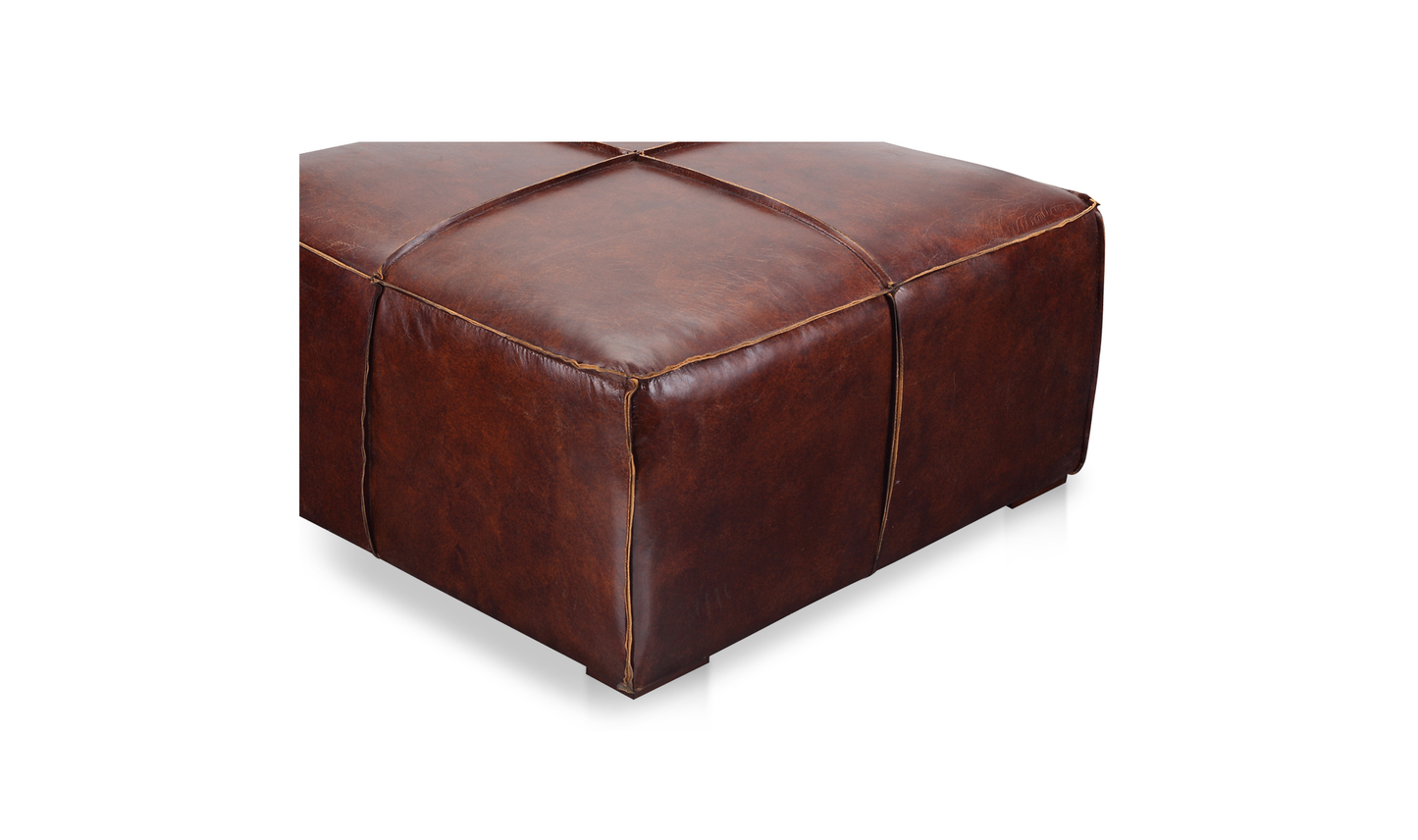 Moe Kapa Ottoman Dark Brown Leather PK-1019-20