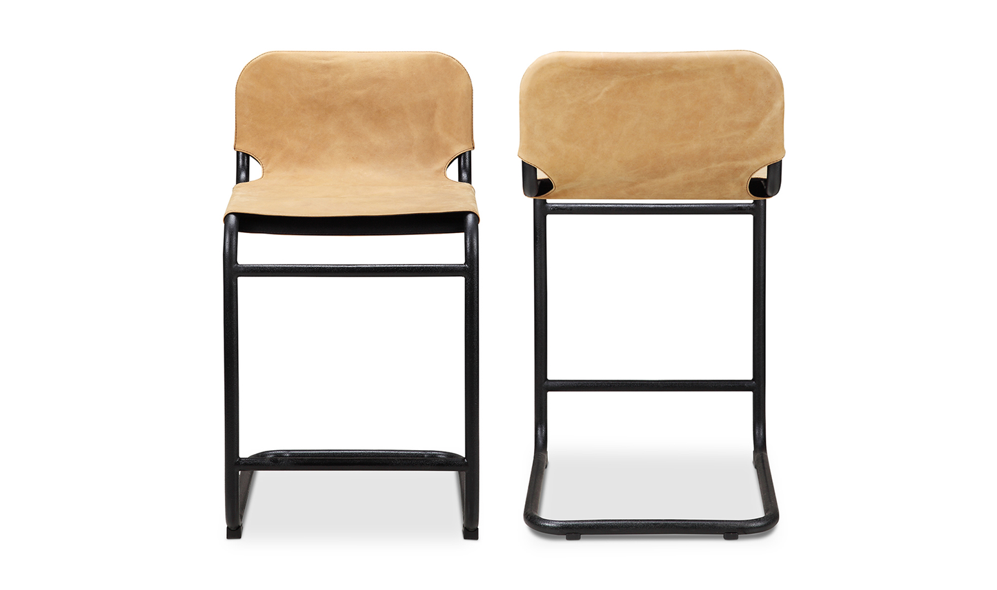 Moe Baker Counter Stool Sunbaked Tan Leather Set-of-Two PK-1072-40