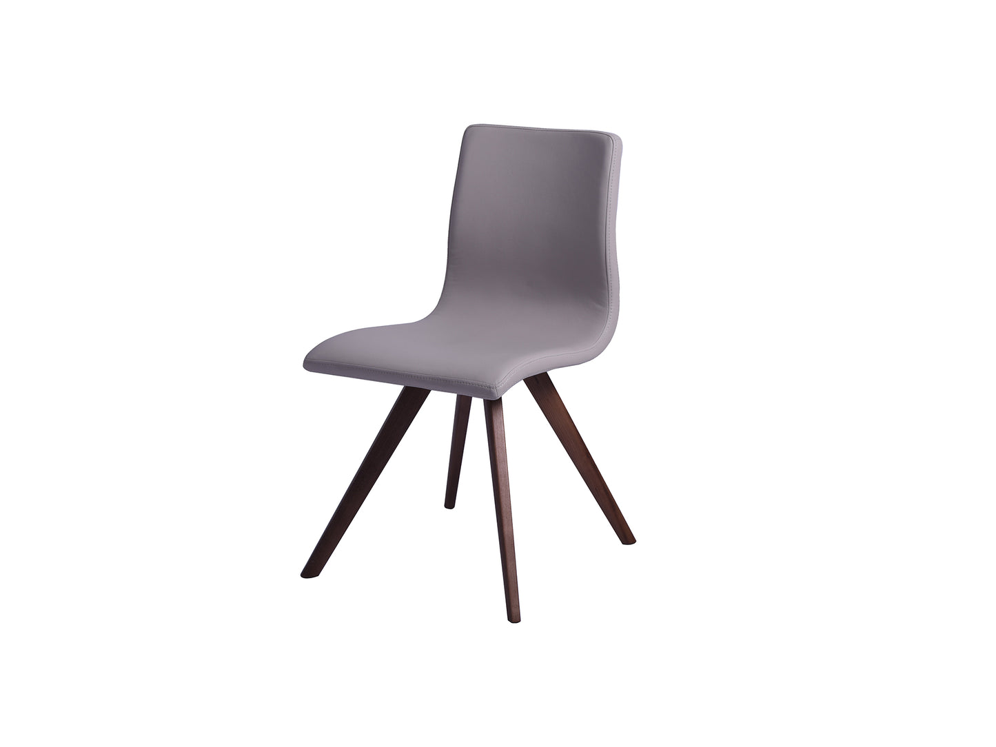 Whiteline Olga Dining Chair Faux Leather Natural Walnut Solid Wood Legs - GOLD STAR Dining