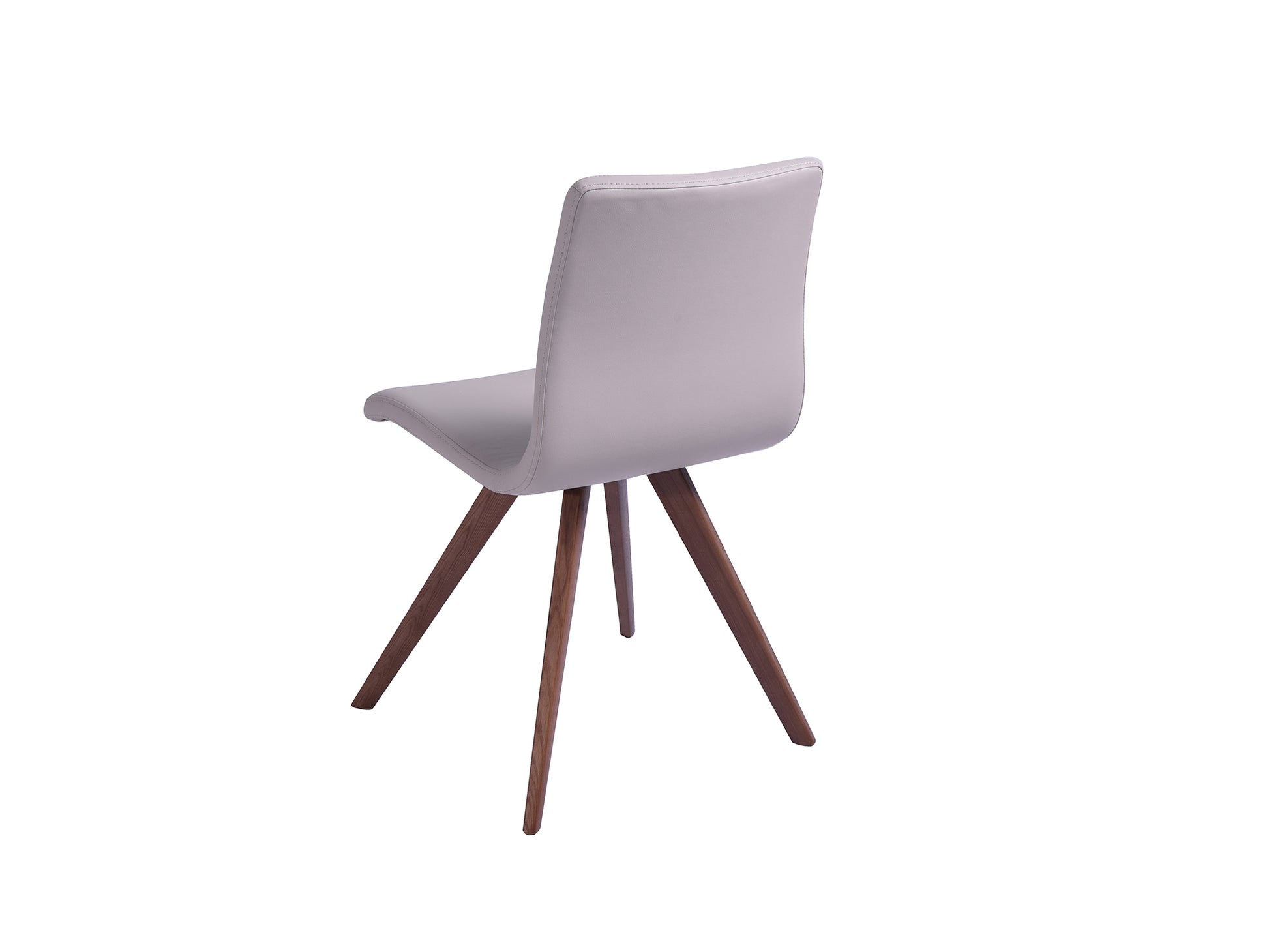 Whiteline Olga Dining Chair Faux Leather Natural Walnut Solid Wood Legs - GOLD STAR Dining