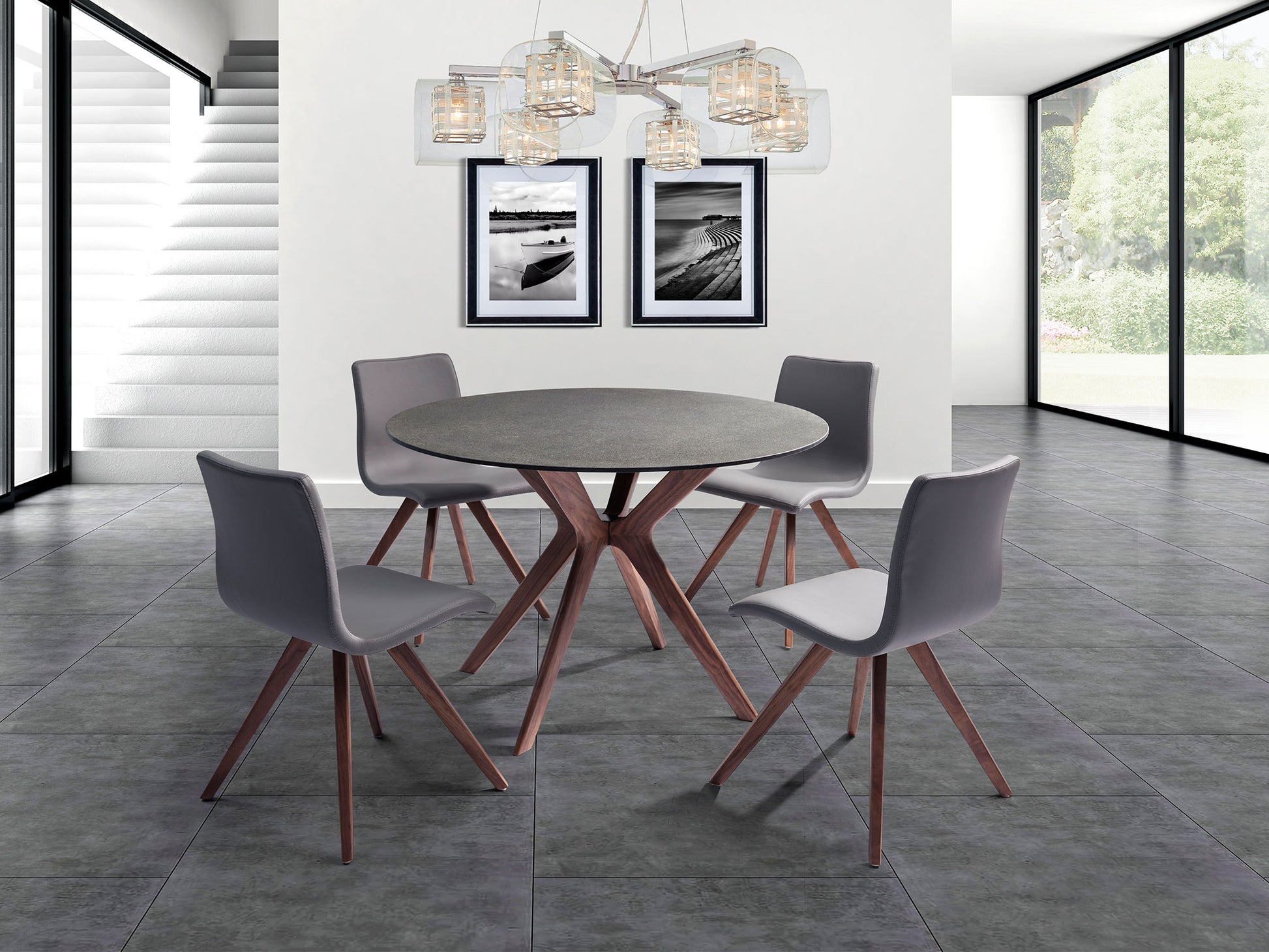 Whiteline Redondo Round Dining Table DT1241-WLT - GOLD STAR Dining