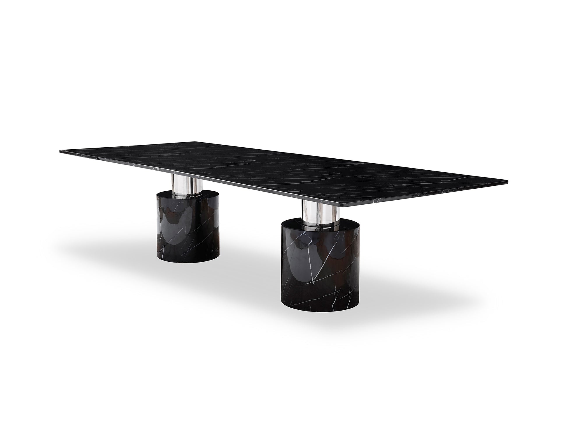 Whiteline Geneva Extra Large Black/White Dining Table - GOLD STAR Dining