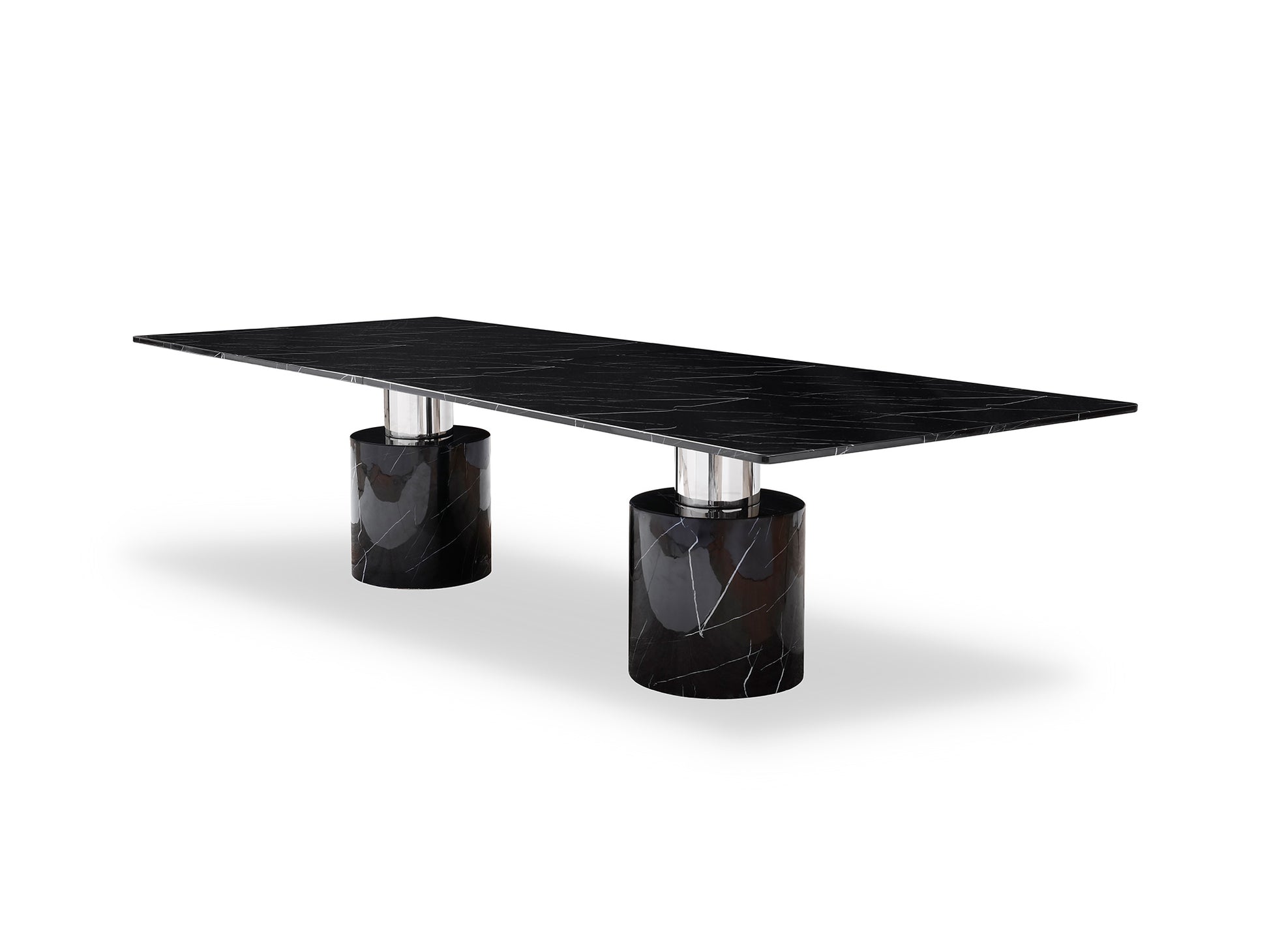 Whiteline Geneva Black/White Dining Table - GOLD STAR Dining