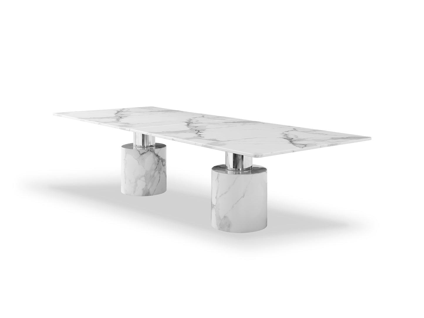 Whiteline Geneva Black/White Dining Table - GOLD STAR Dining