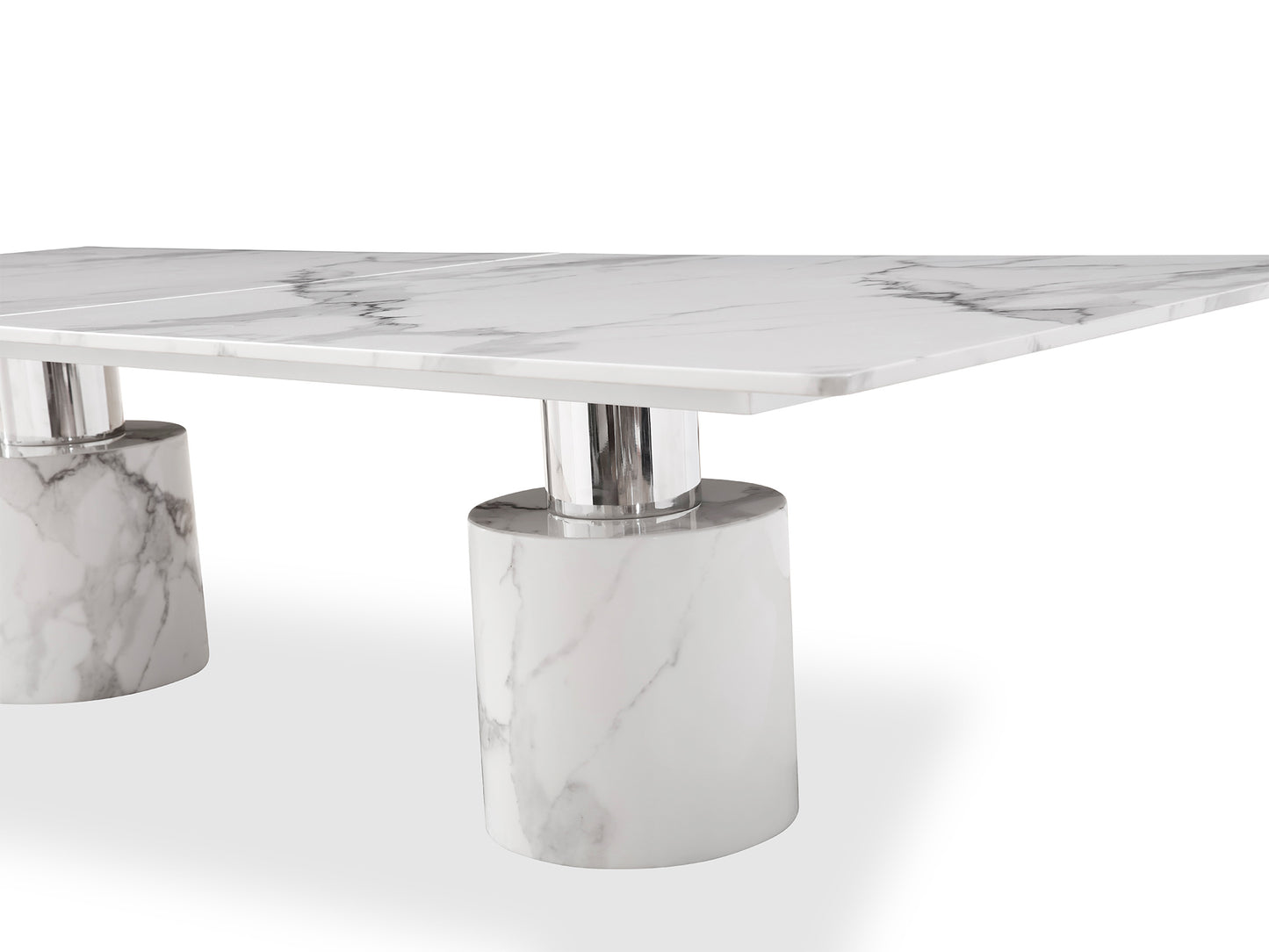 Whiteline Geneva Black/White Dining Table - GOLD STAR Dining