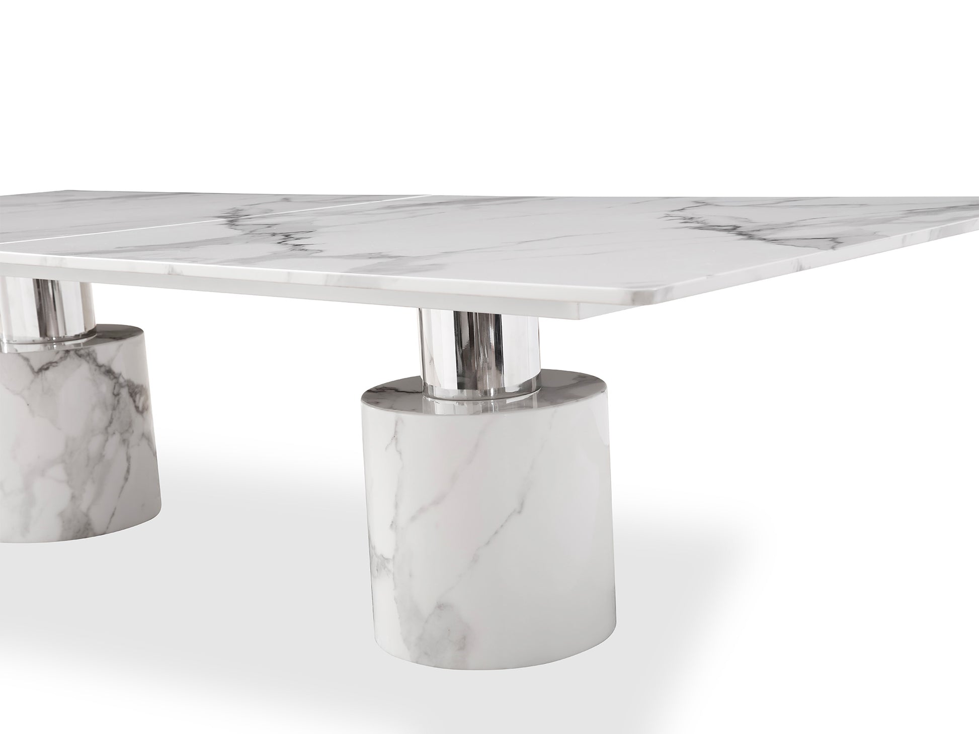 Whiteline Geneva Black/White Dining Table - GOLD STAR Dining