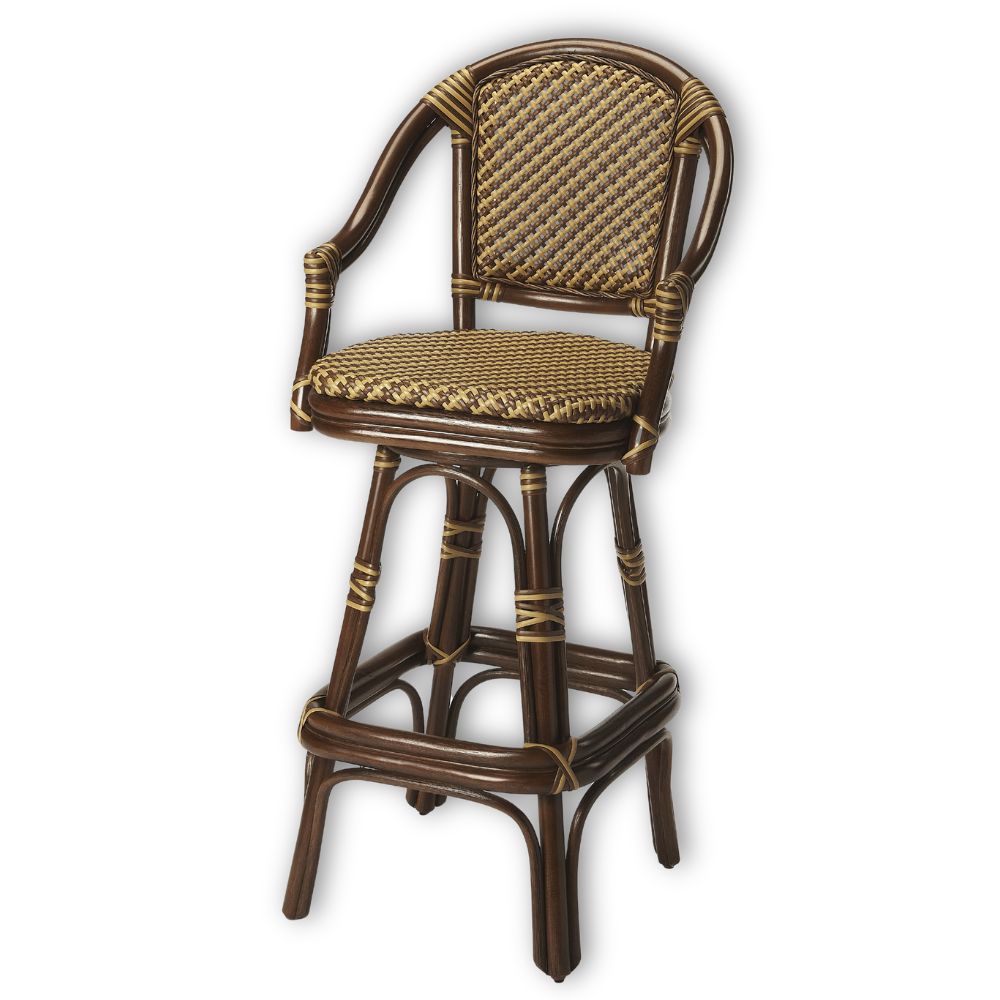 Butler Specialty Company Renata Rattan 29.75" Bar Stool Multi-Color 9397035