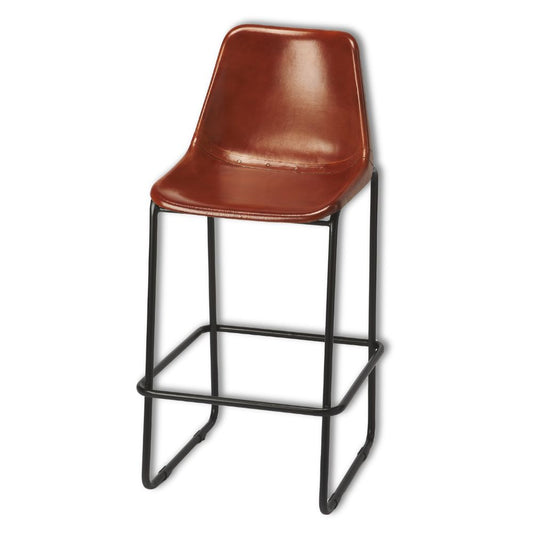 Butler Specialty Company Myles Leather 28" Bar Stool, Medium Brown 4348344