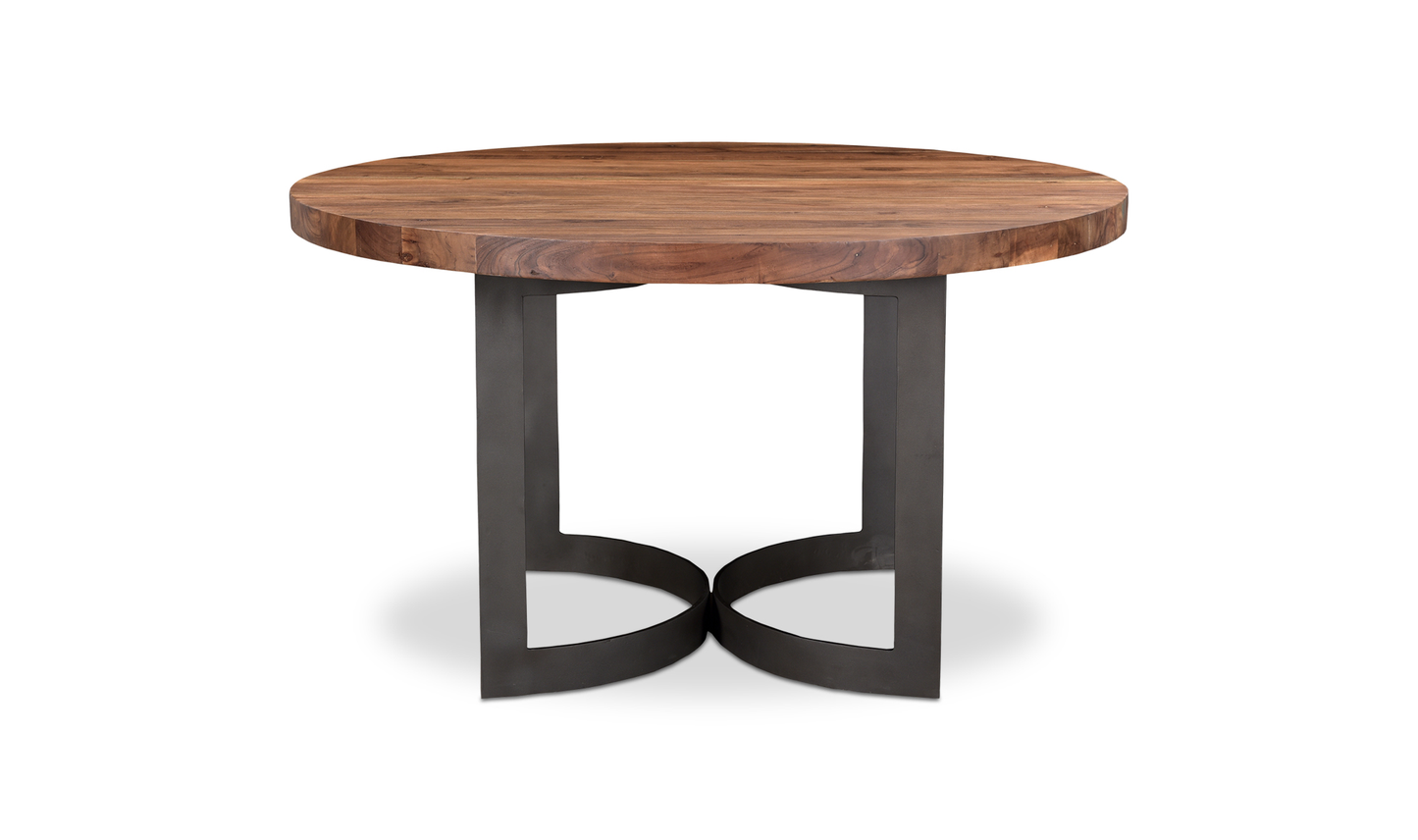 Moe Bent Round Dining Table 54" Smoked VE-1106-03