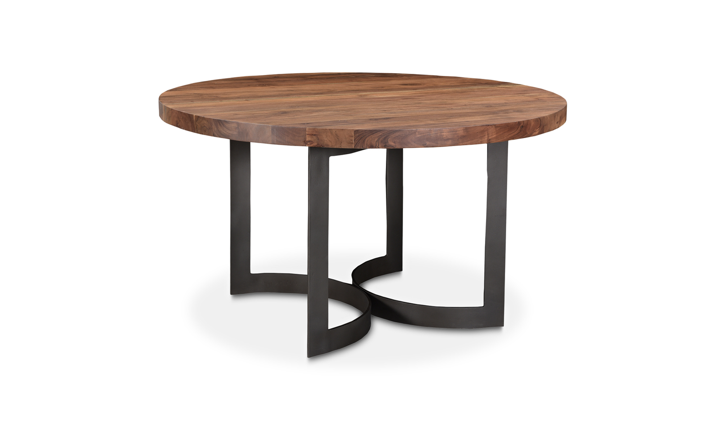 Moe Bent Round Dining Table 54" Smoked VE-1106-03