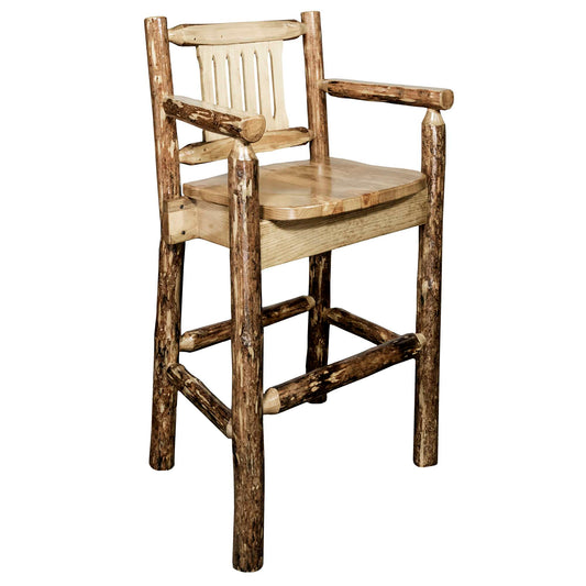 Montana Woodworks Glacier Country Collection Captain's Barstool - Upholstery