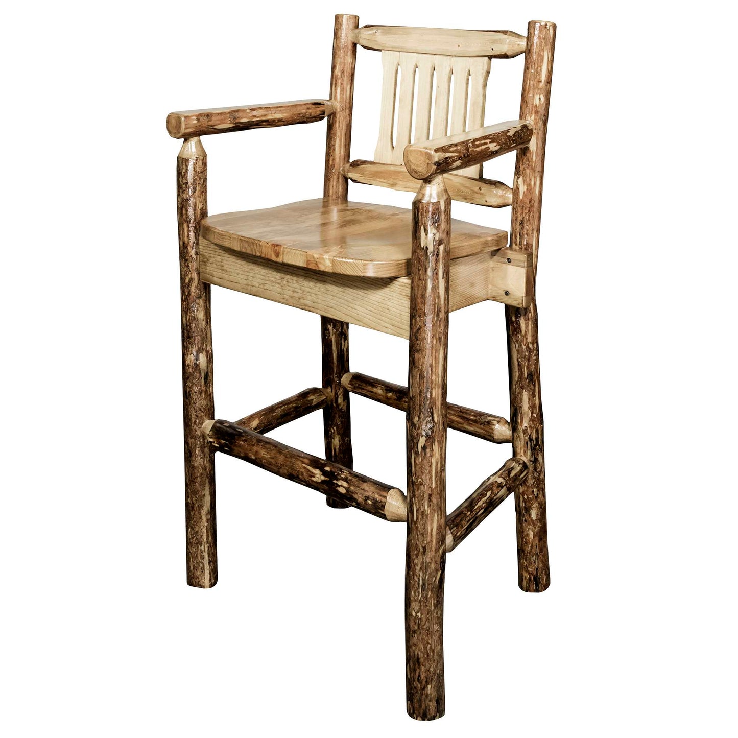 Montana Woodworks Glacier Country Collection Captain's Barstool - Upholstery