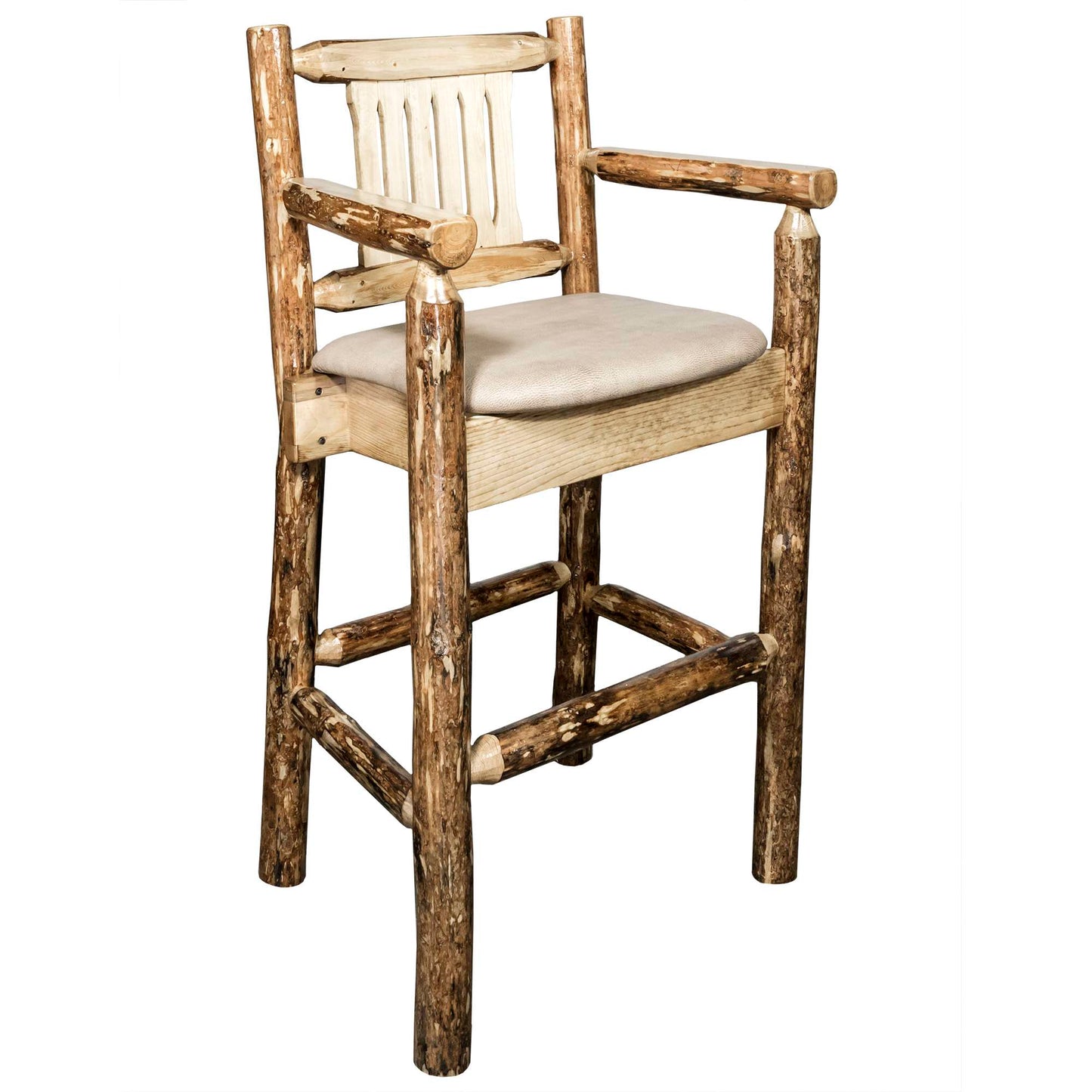 Montana Woodworks Glacier Country Collection Captain's Barstool - Upholstery