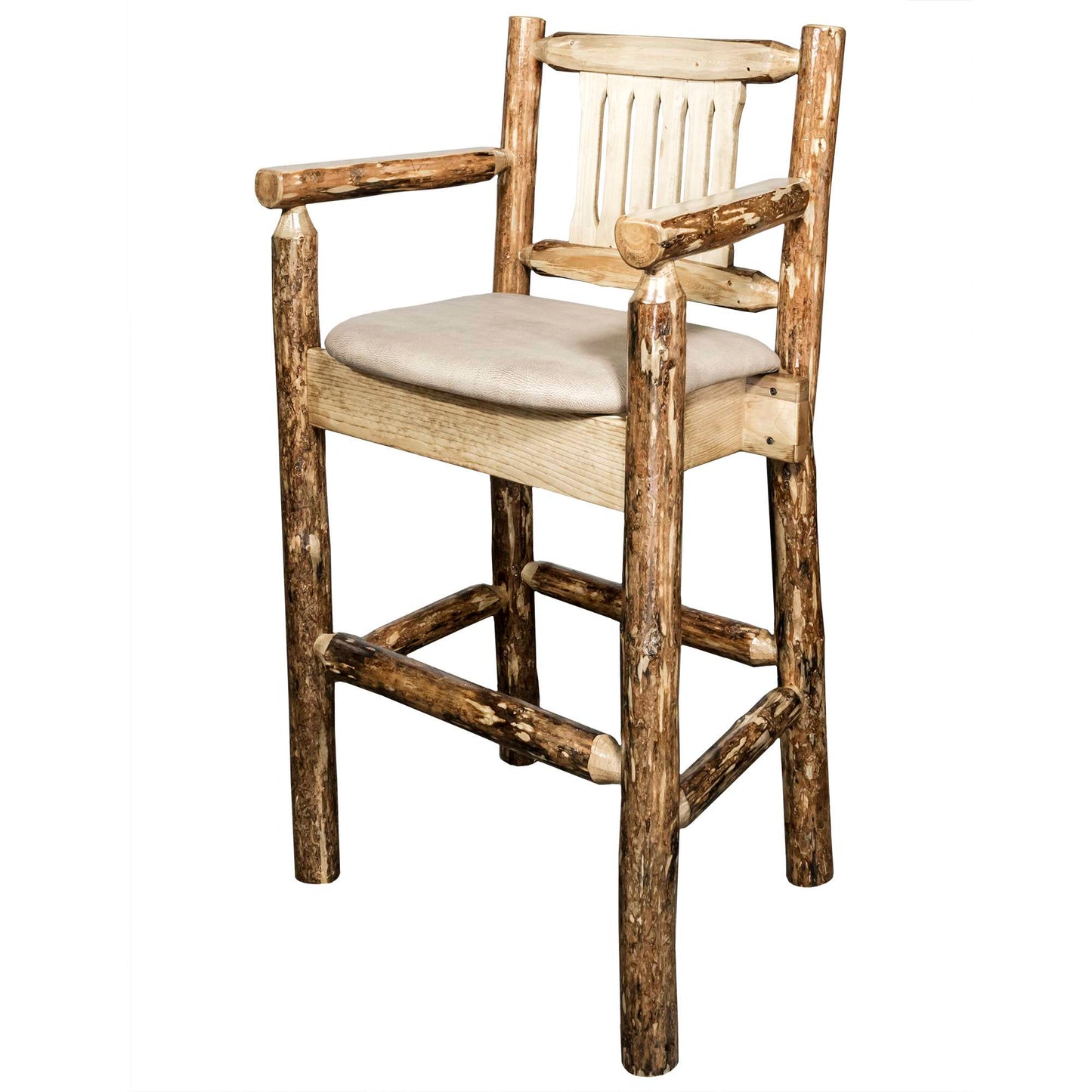 Montana Woodworks Glacier Country Collection Captain's Barstool - Upholstery