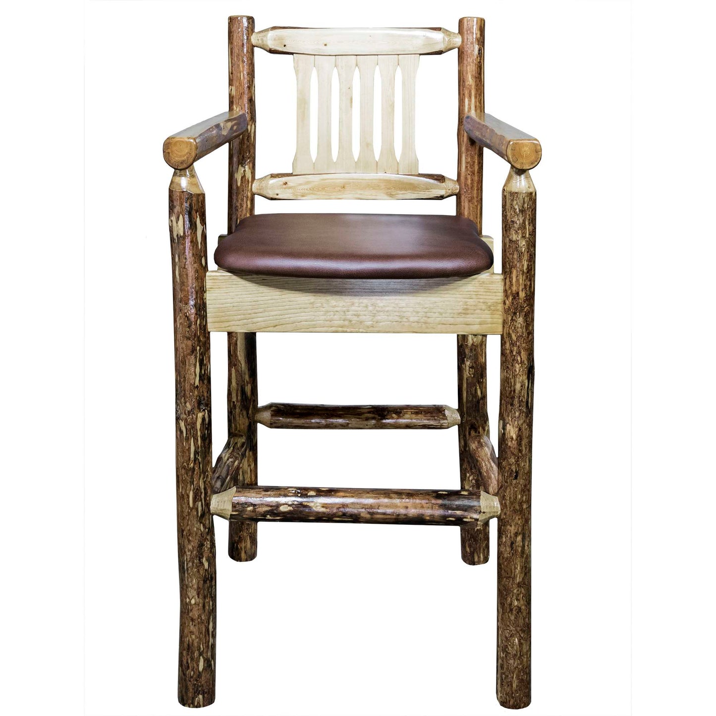 Montana Woodworks Glacier Country Collection Captain's Barstool - Upholstery