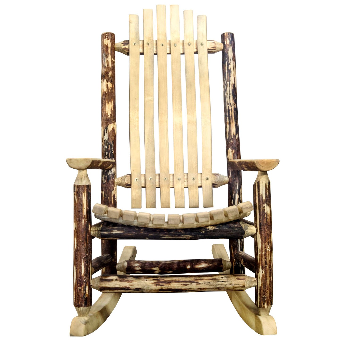 Montana Woodworks  Glacier Country Collection Adult Log Rocker, Exterior Stain Finish MWGCLREXT