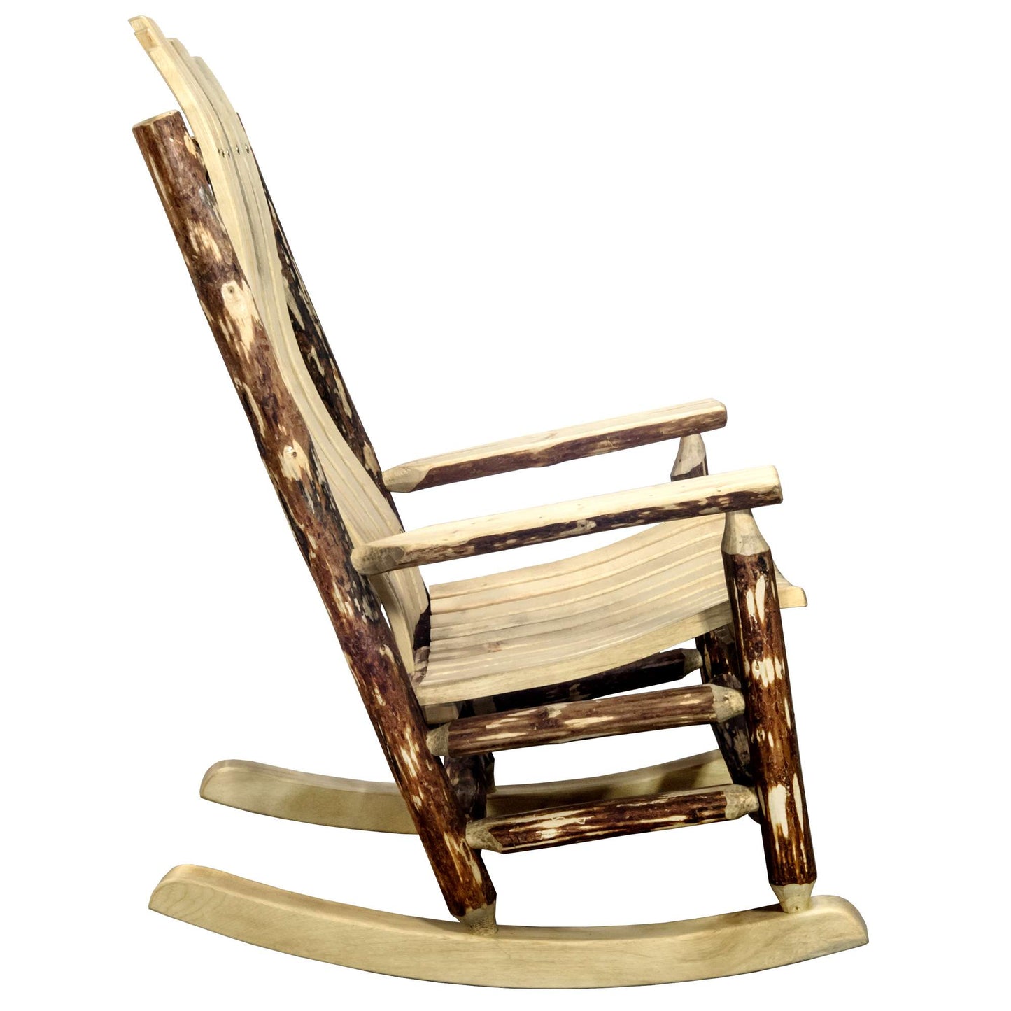 Montana Woodworks  Glacier Country Collection Adult Log Rocker, Exterior Stain Finish MWGCLREXT