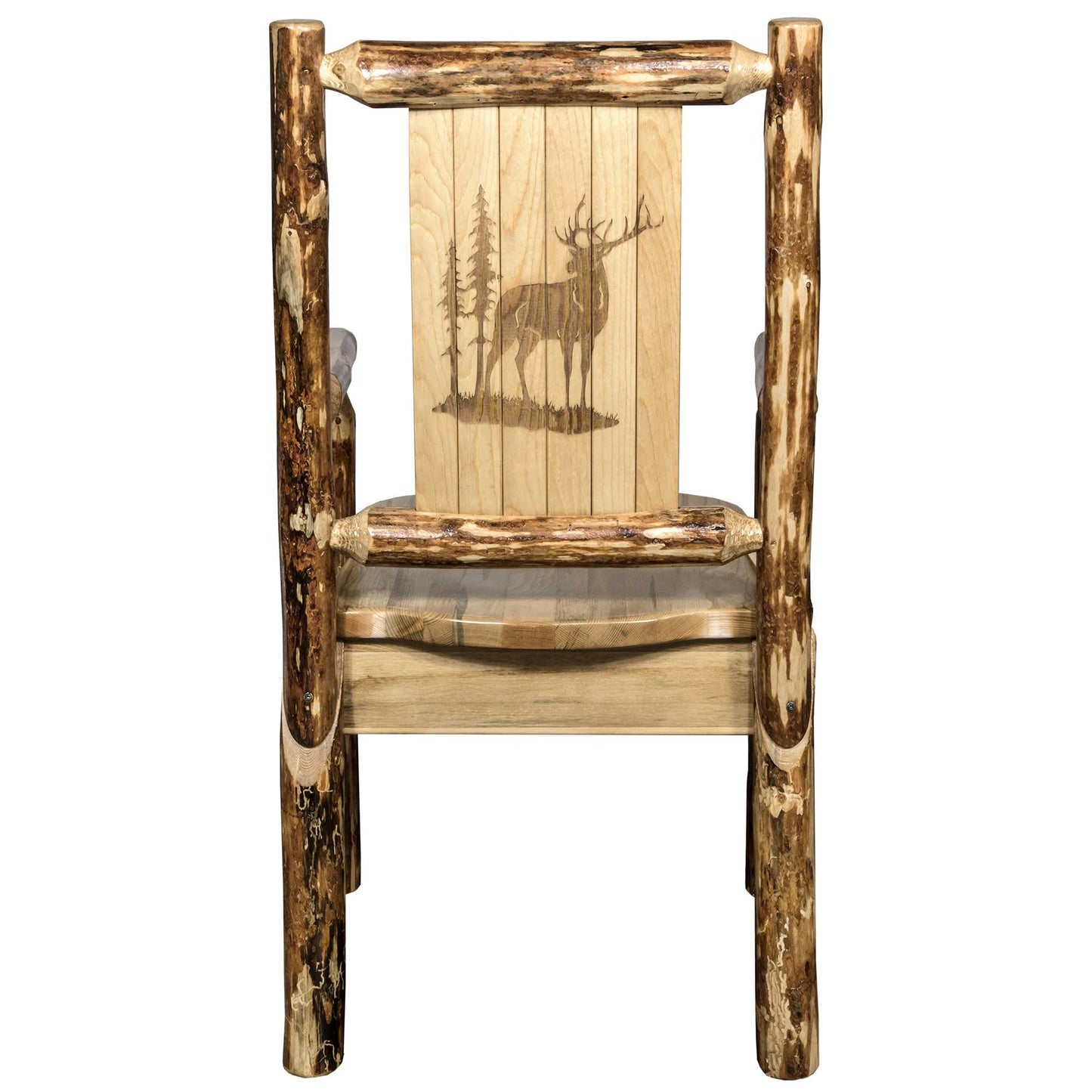 Montana Woodworks Glacier Country Collection Captain's Chair w/ Laser Engraved Design