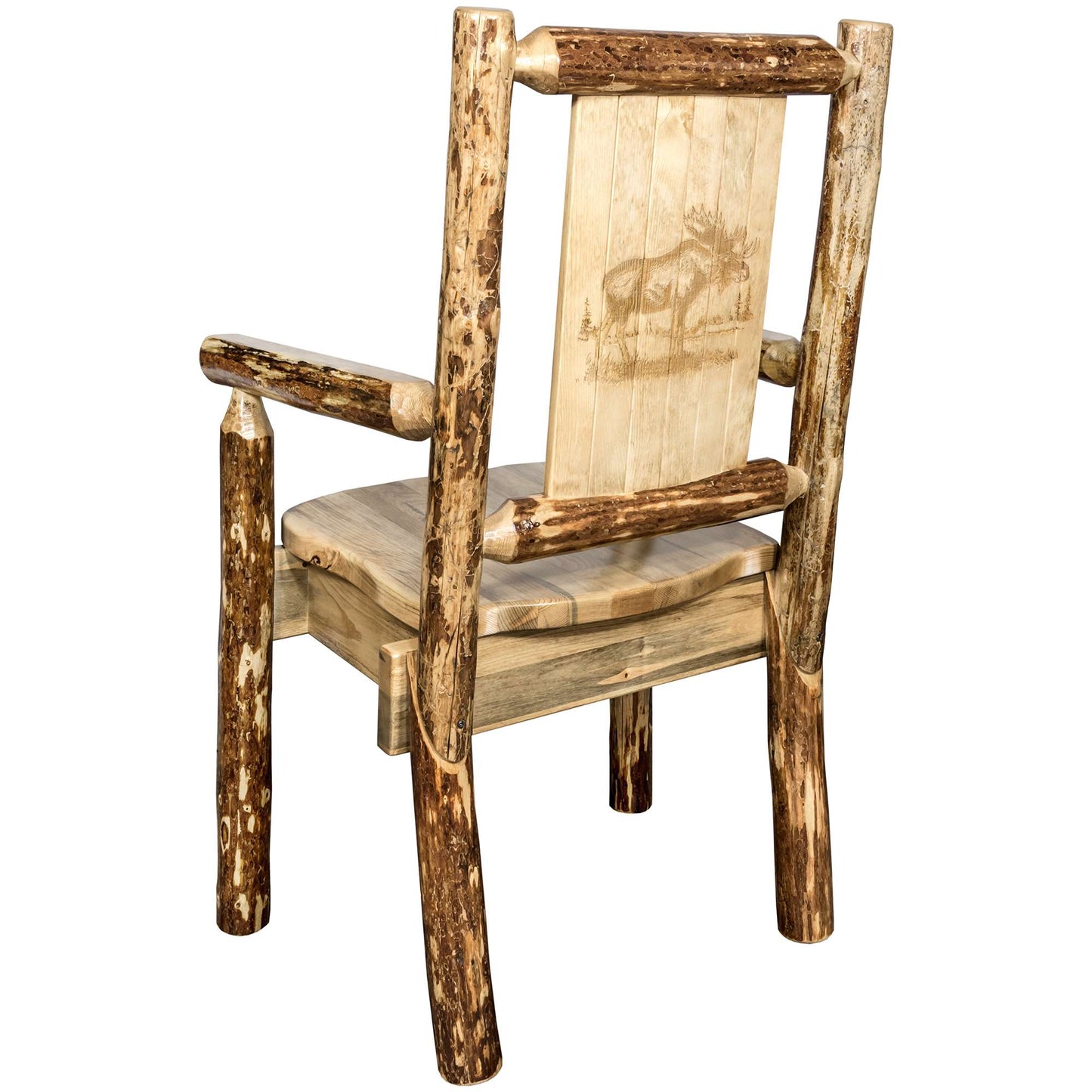 Montana Woodworks Glacier Country Collection Captain's Chair w/ Laser Engraved Design