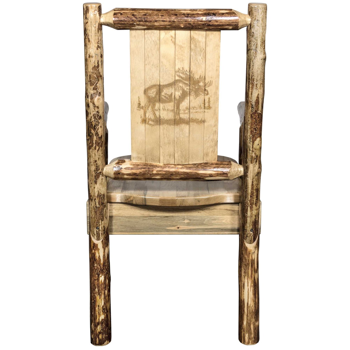 Montana Woodworks Glacier Country Collection Captain's Chair w/ Laser Engraved Design