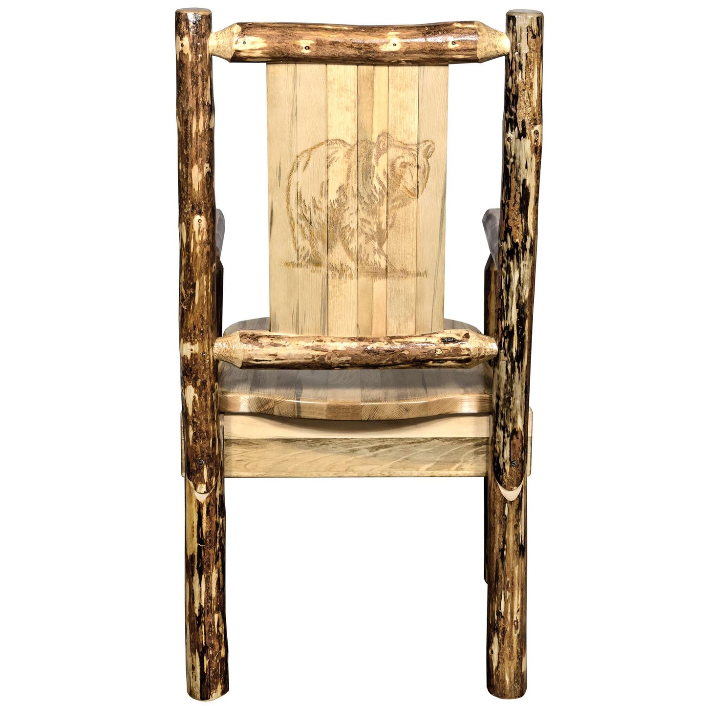 Montana Woodworks Glacier Country Collection Captain's Chair w/ Laser Engraved Design