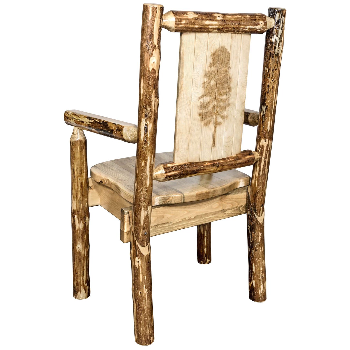 Montana Woodworks Glacier Country Collection Captain's Chair w/ Laser Engraved Design