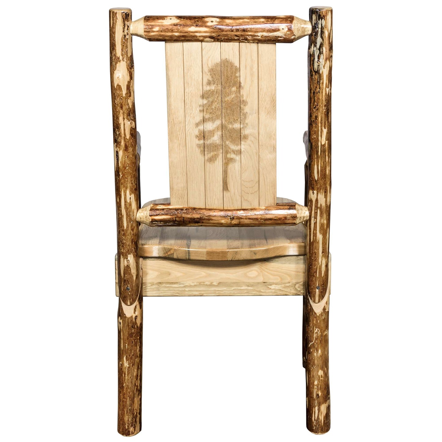 Montana Woodworks Glacier Country Collection Captain's Chair w/ Laser Engraved Design