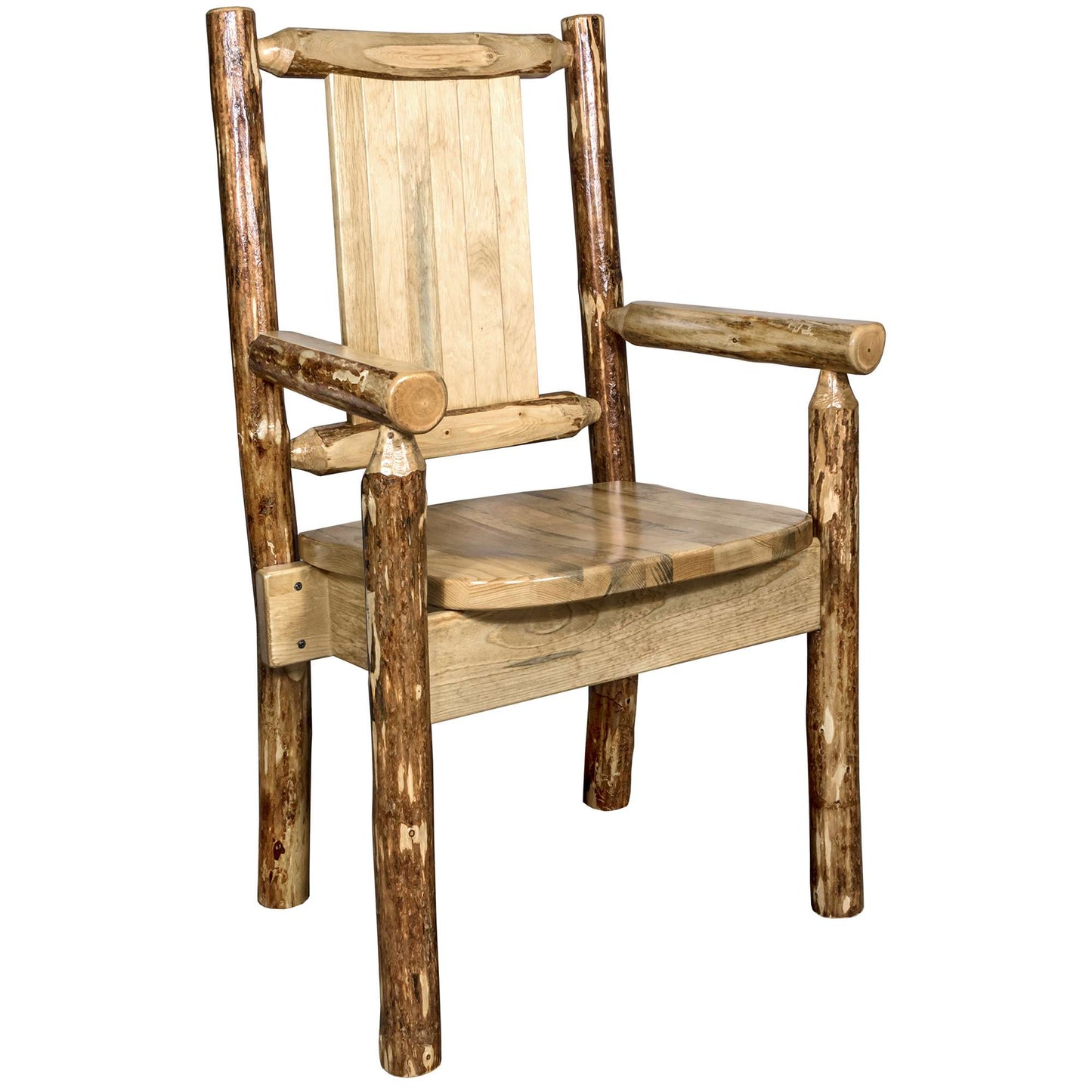 Montana Woodworks Glacier Country Collection Captain's Chair w/ Laser Engraved Design