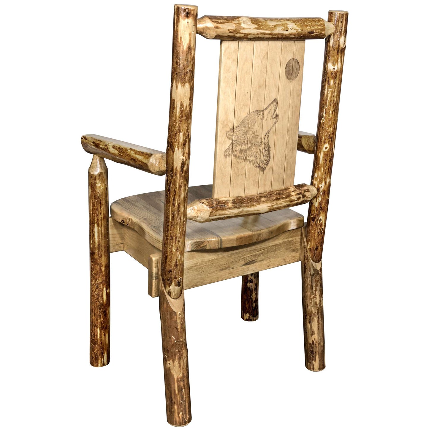 Montana Woodworks Glacier Country Collection Captain's Chair w/ Laser Engraved Design