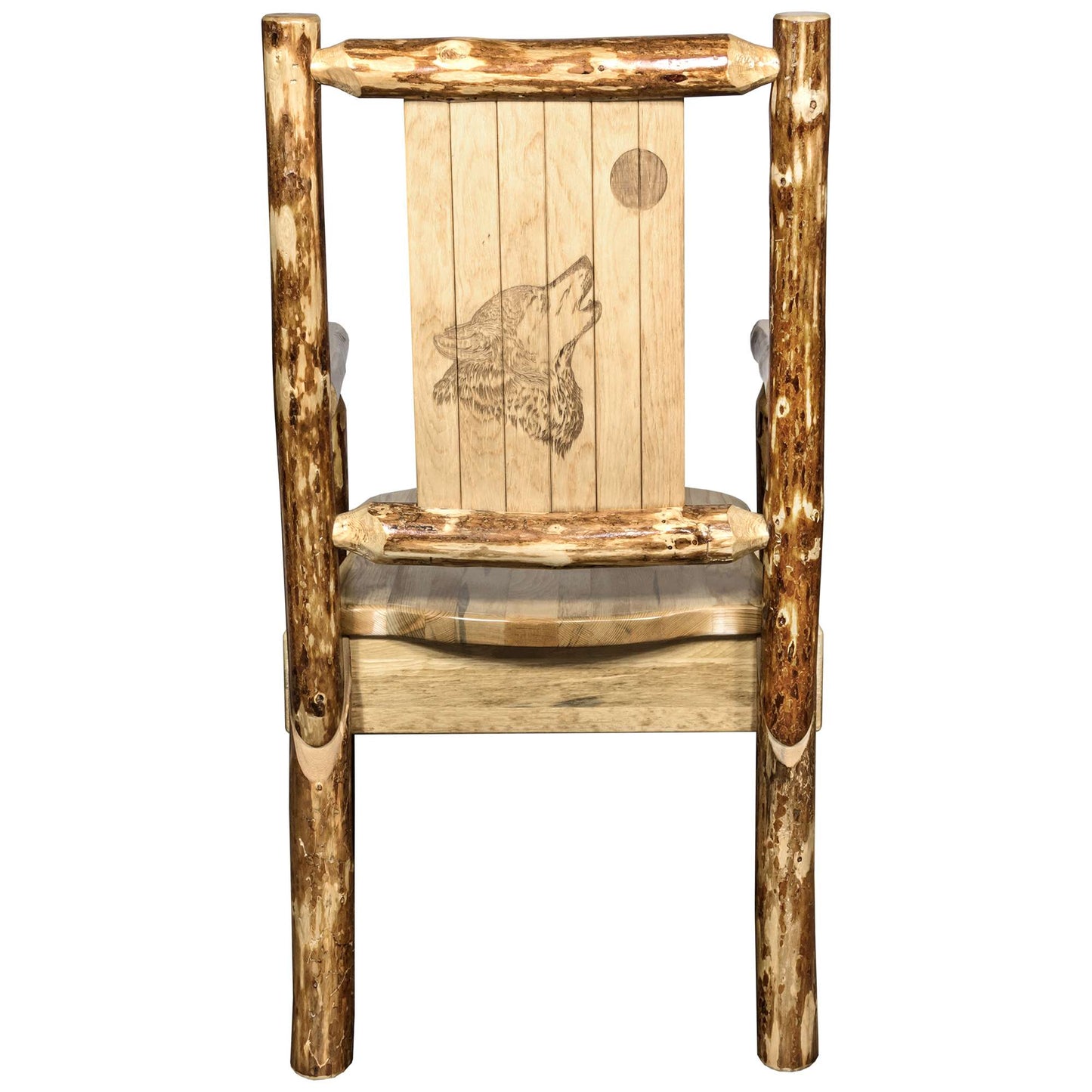 Montana Woodworks Glacier Country Collection Captain's Chair w/ Laser Engraved Design