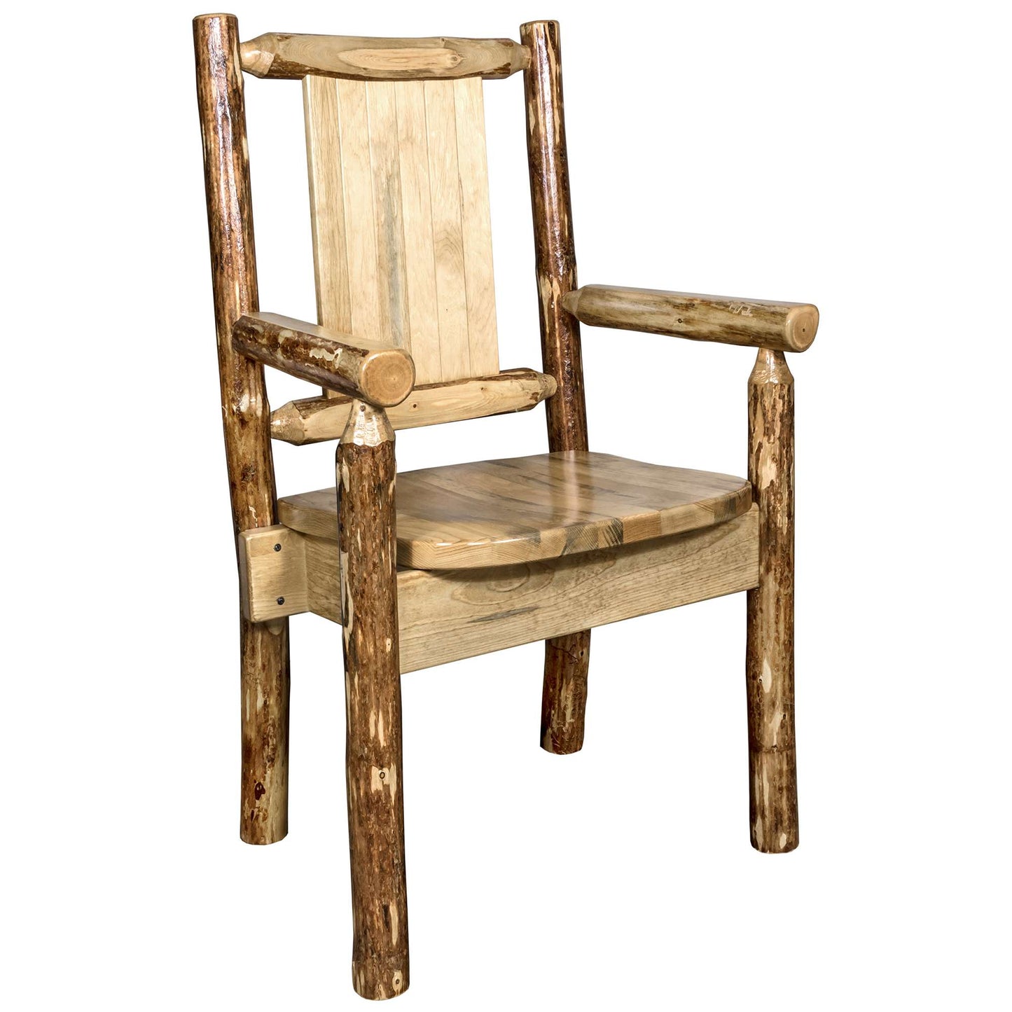 Montana Woodworks Glacier Country Collection Captain's Chair w/ Laser Engraved Design