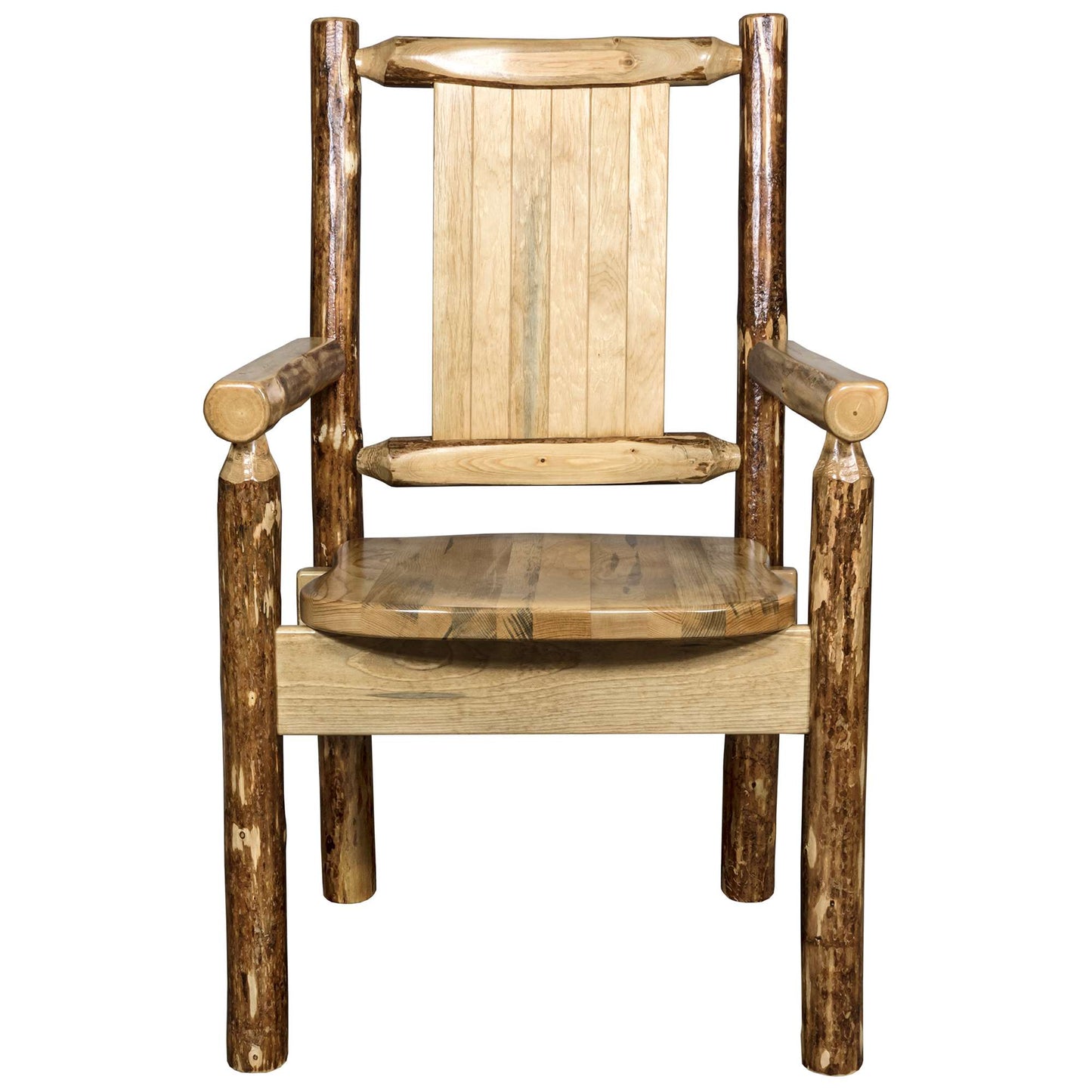 Montana Woodworks Glacier Country Collection Captain's Chair w/ Laser Engraved Design