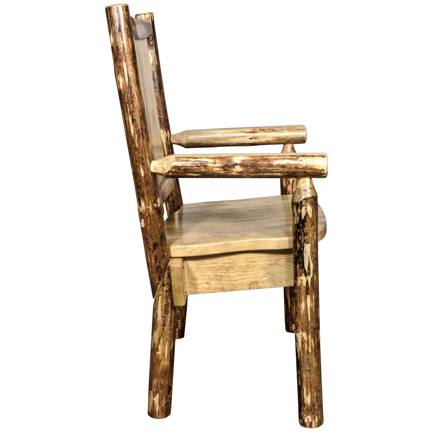 Montana Woodworks Glacier Country Collection Captain's Chair w/ Laser Engraved Design