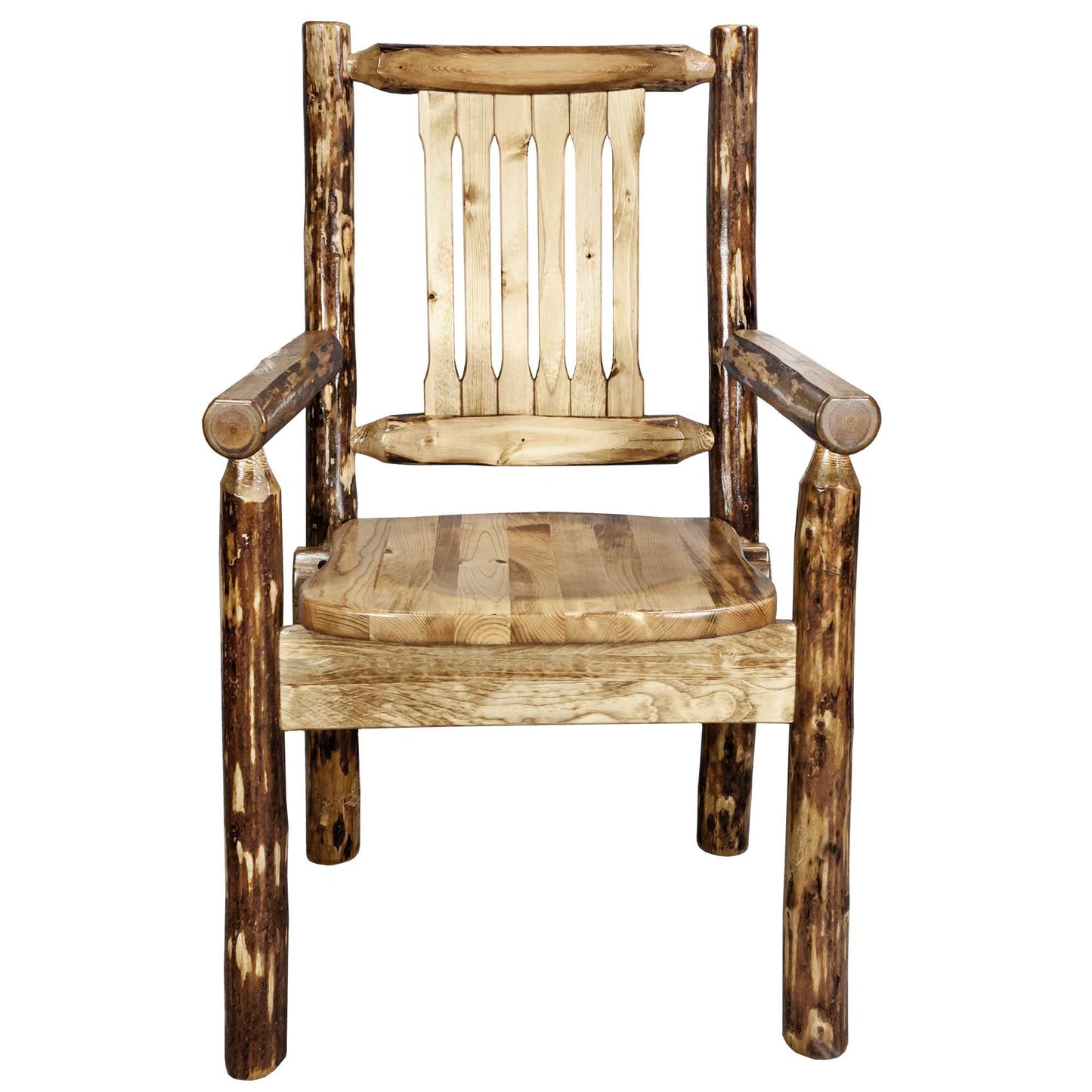 Montana Woodworks Glacier Country Collection Captain's Chair w/ Laser Engraved Design