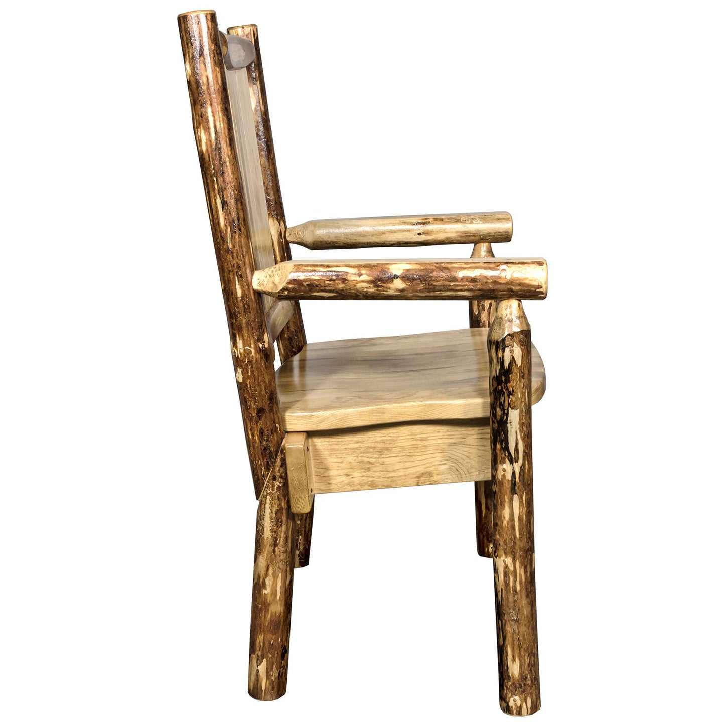 Montana Woodworks Glacier Country Collection Captain's Chair w/ Laser Engraved Design