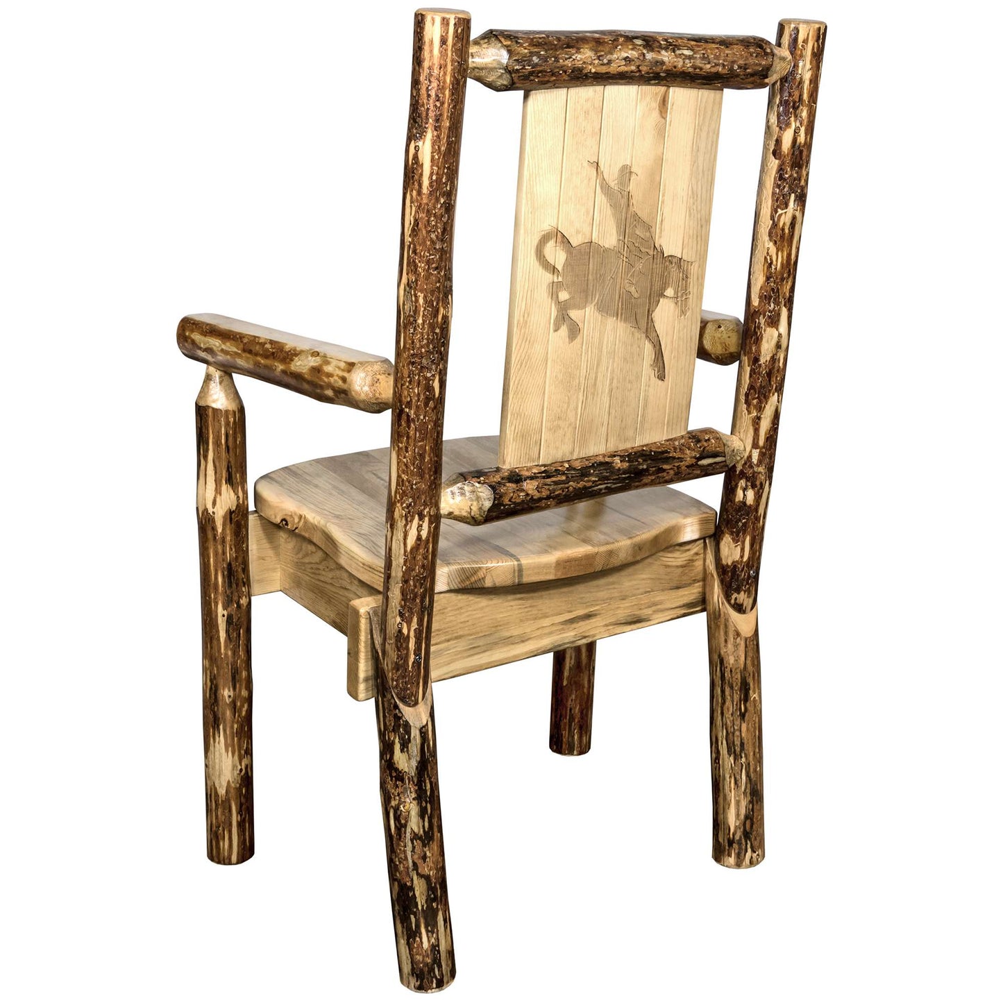 Montana Woodworks Glacier Country Collection Captain's Chair w/ Laser Engraved Design