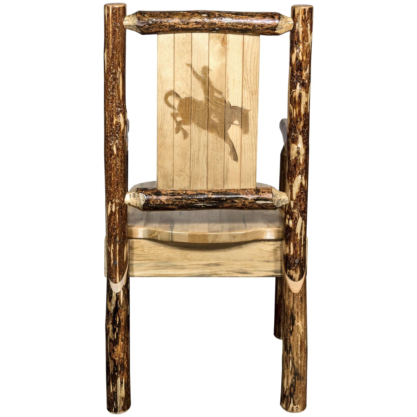 Montana Woodworks Glacier Country Collection Captain's Chair w/ Laser Engraved Design