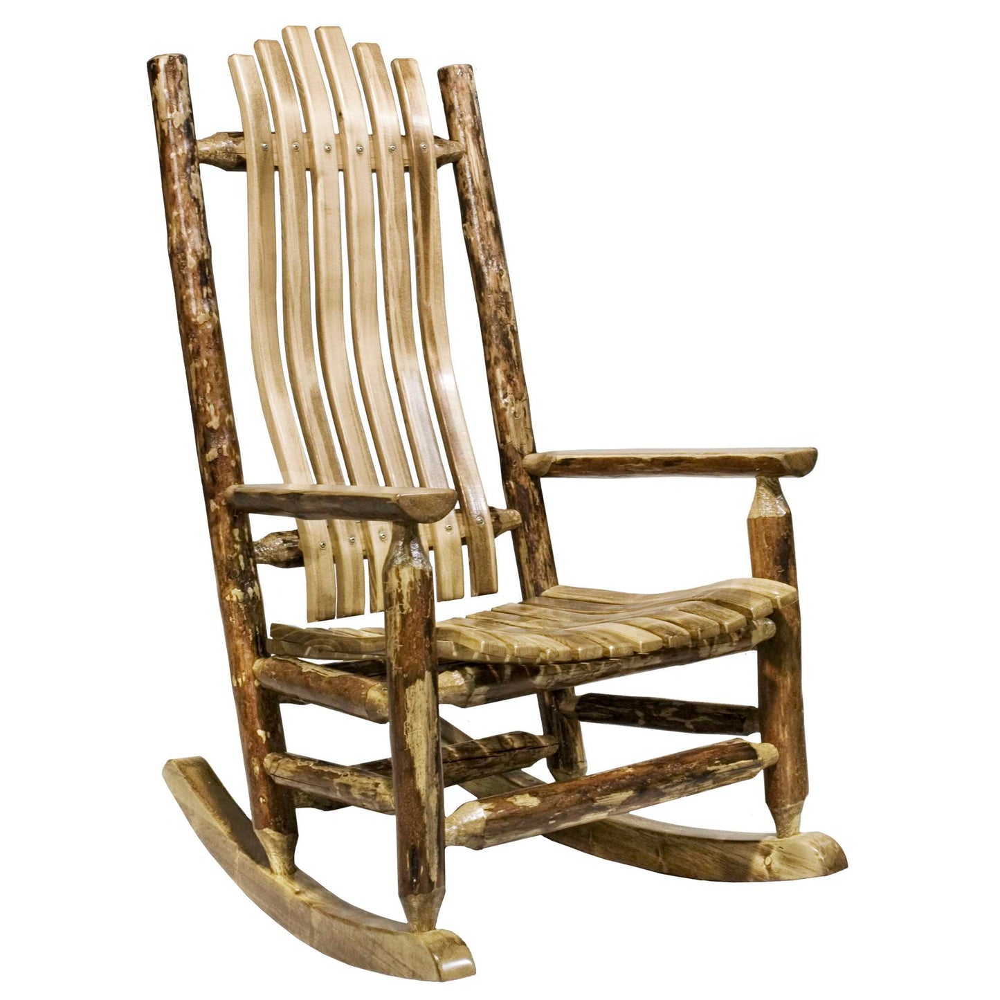 Montana Woodworks Glacier Country Collection Adult Log Rocker MWGCLR