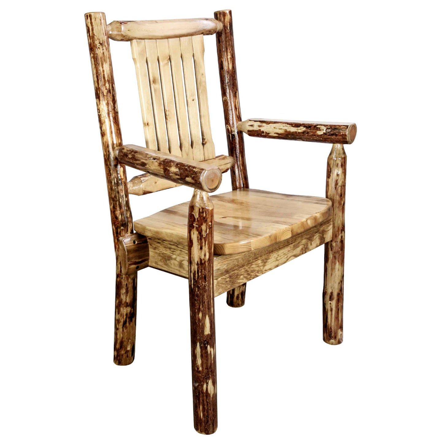 Montana Woodworks Glacier Country Collection Captain's Chair w/ Ergonomic Wooden Seat MWGCCASCN