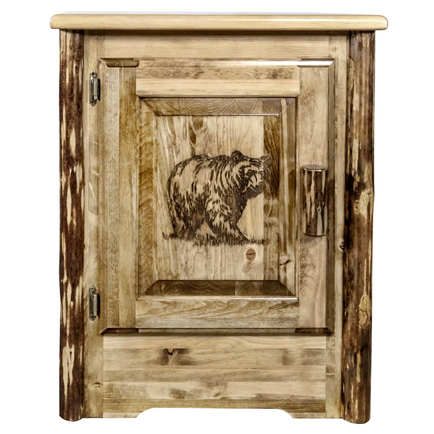 Montana Woodworks Glacier Country Collection Accent Cabinet w/ Laser Engraved Design, Left/Right Hinged