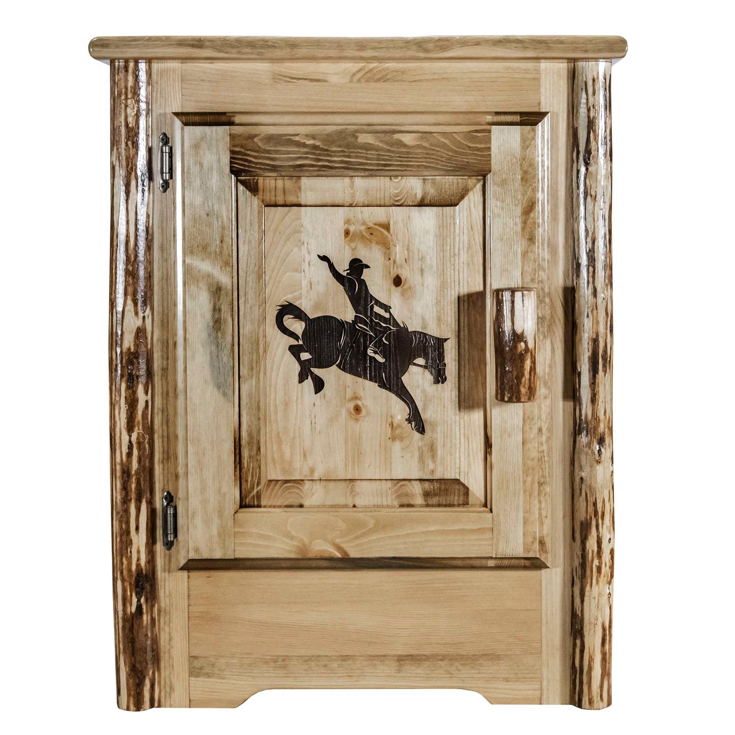 Montana Woodworks Glacier Country Collection Accent Cabinet w/ Laser Engraved Design, Left/Right Hinged