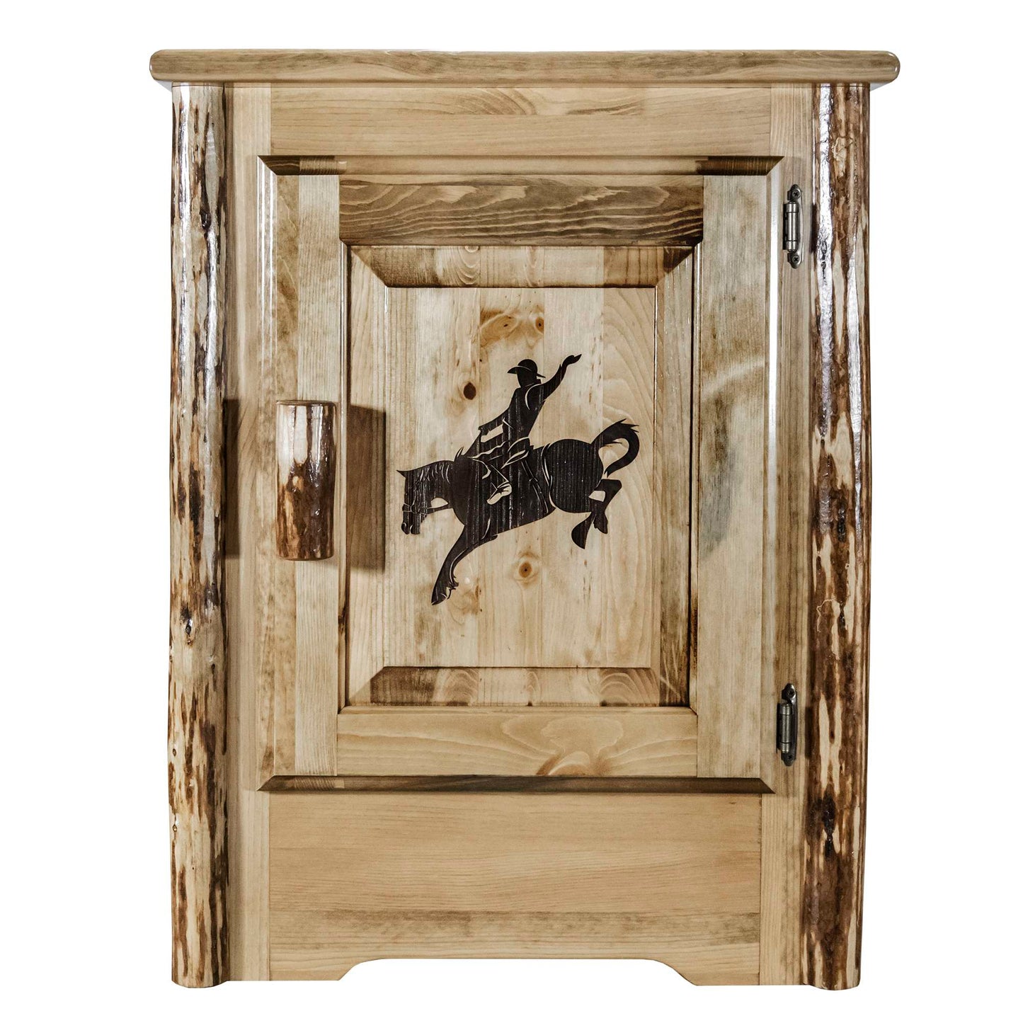 Montana Woodworks Glacier Country Collection Accent Cabinet w/ Laser Engraved Design, Left/Right Hinged