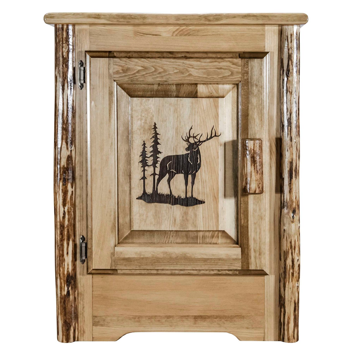 Montana Woodworks Glacier Country Collection Accent Cabinet w/ Laser Engraved Design, Left/Right Hinged