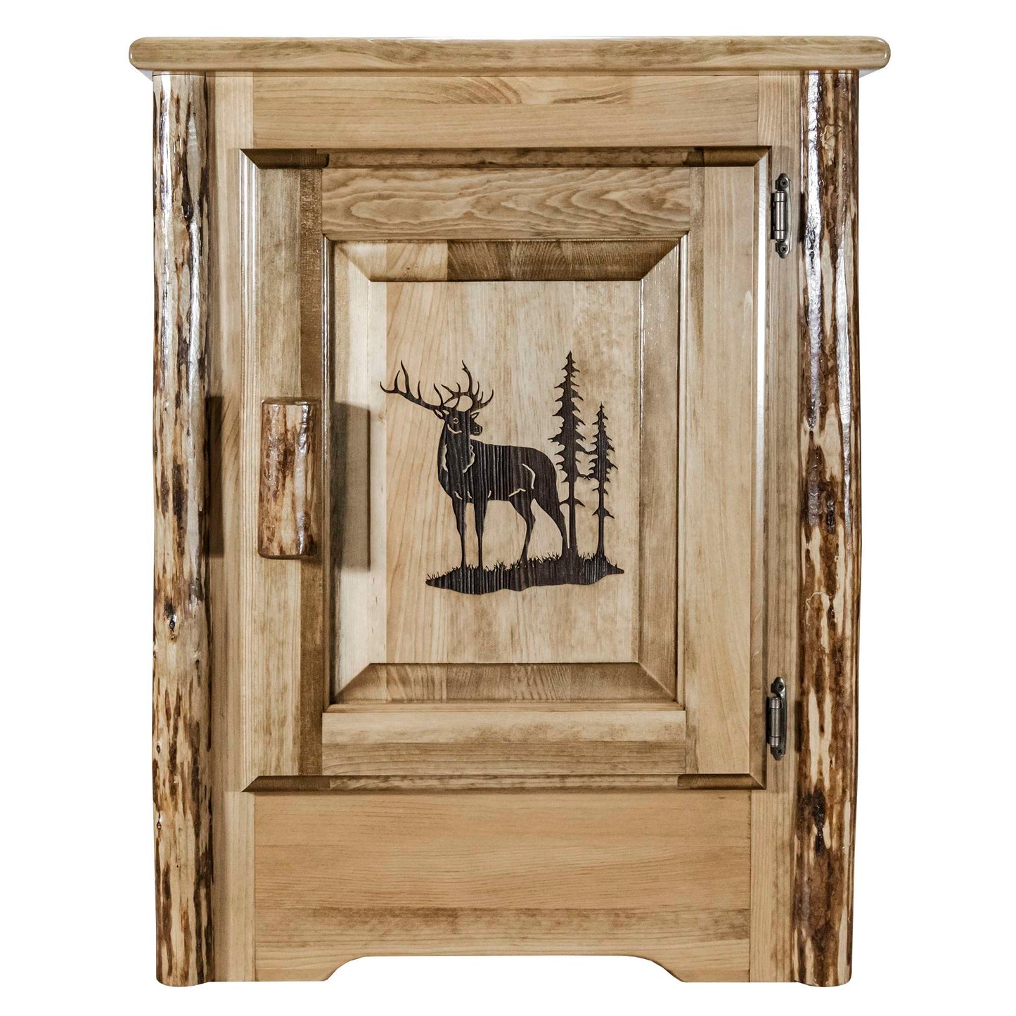 Montana Woodworks Glacier Country Collection Accent Cabinet w/ Laser Engraved Design, Left/Right Hinged