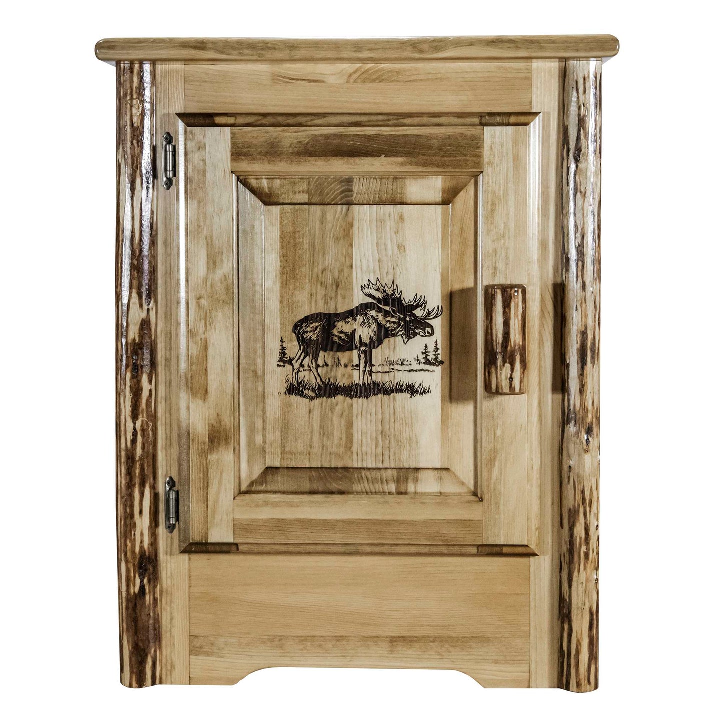 Montana Woodworks Glacier Country Collection Accent Cabinet w/ Laser Engraved Design, Left/Right Hinged