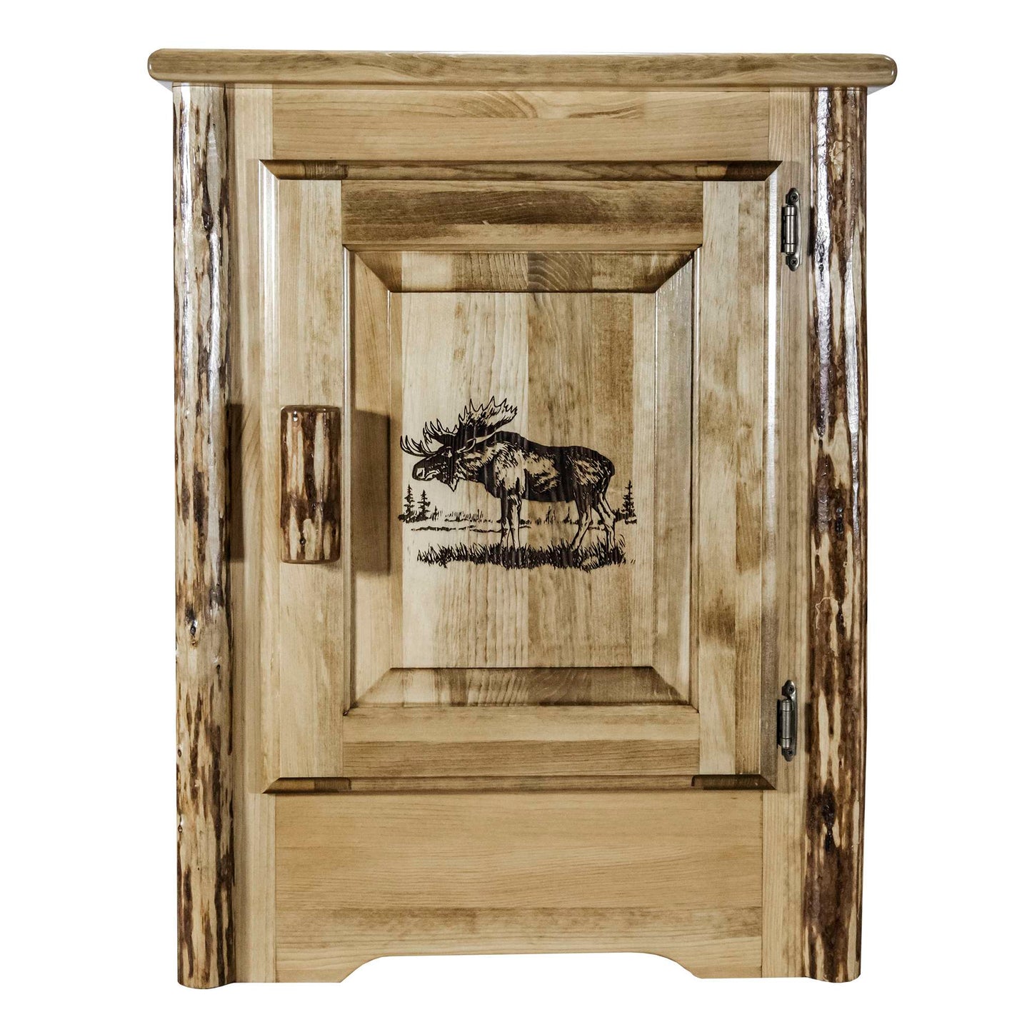 Montana Woodworks Glacier Country Collection Accent Cabinet w/ Laser Engraved Design, Left/Right Hinged