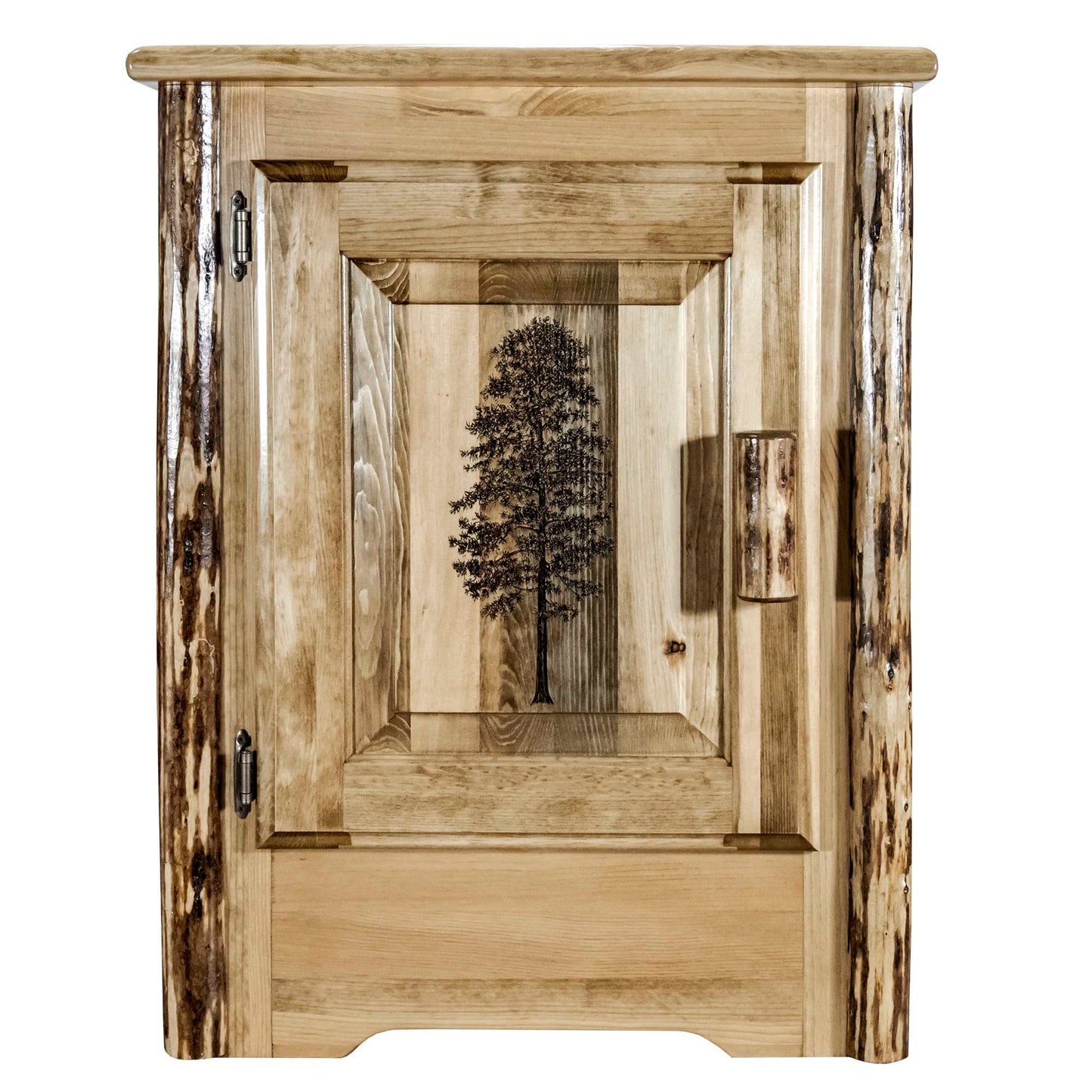 Montana Woodworks Glacier Country Collection Accent Cabinet w/ Laser Engraved Design, Left/Right Hinged