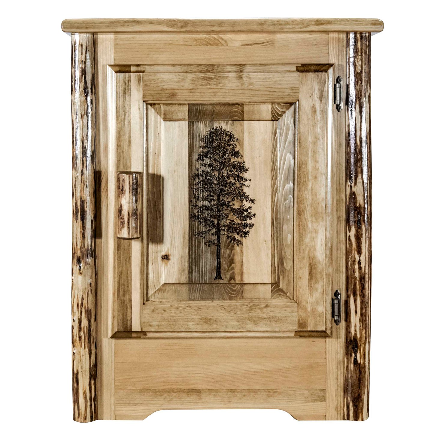 Montana Woodworks Glacier Country Collection Accent Cabinet w/ Laser Engraved Design, Left/Right Hinged