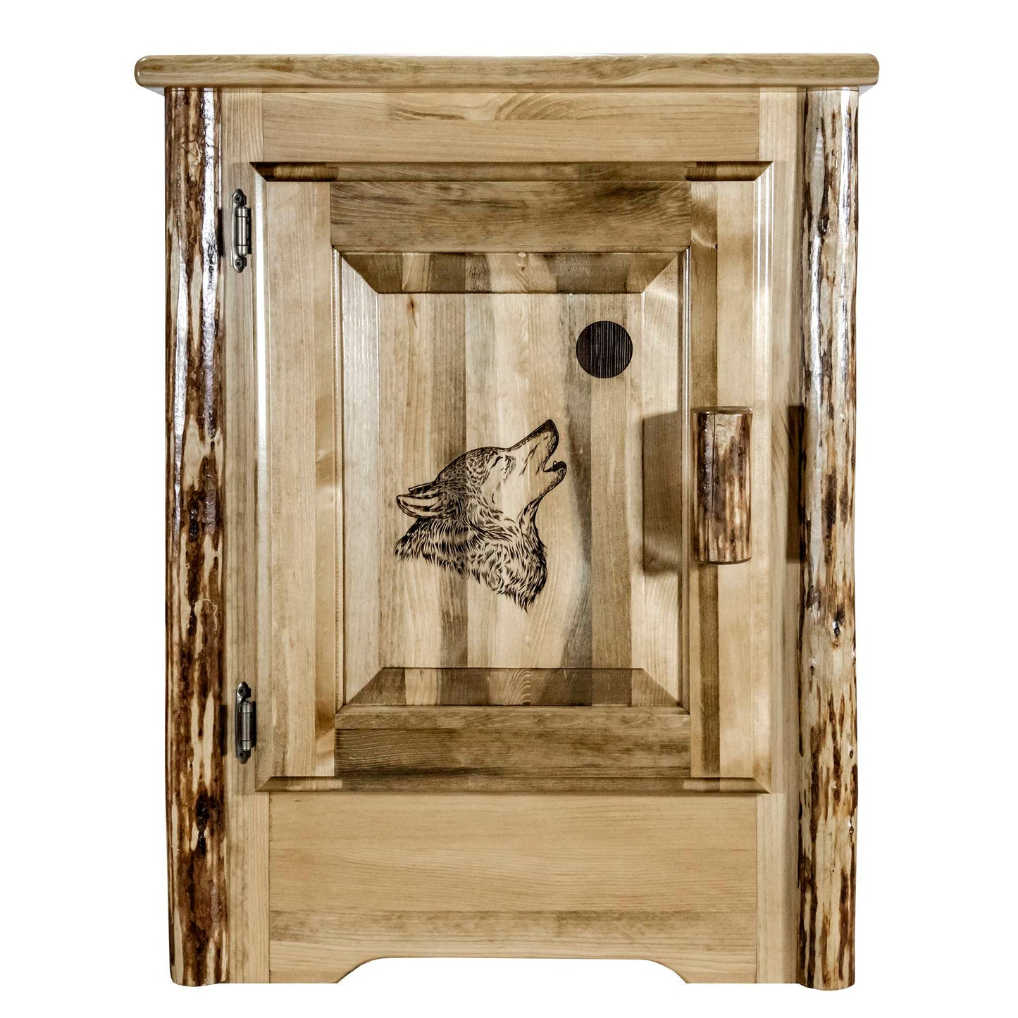 Montana Woodworks Glacier Country Collection Accent Cabinet w/ Laser Engraved Design, Left/Right Hinged