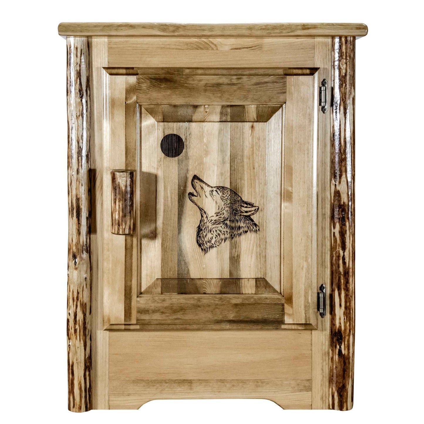 Montana Woodworks Glacier Country Collection Accent Cabinet w/ Laser Engraved Design, Left/Right Hinged